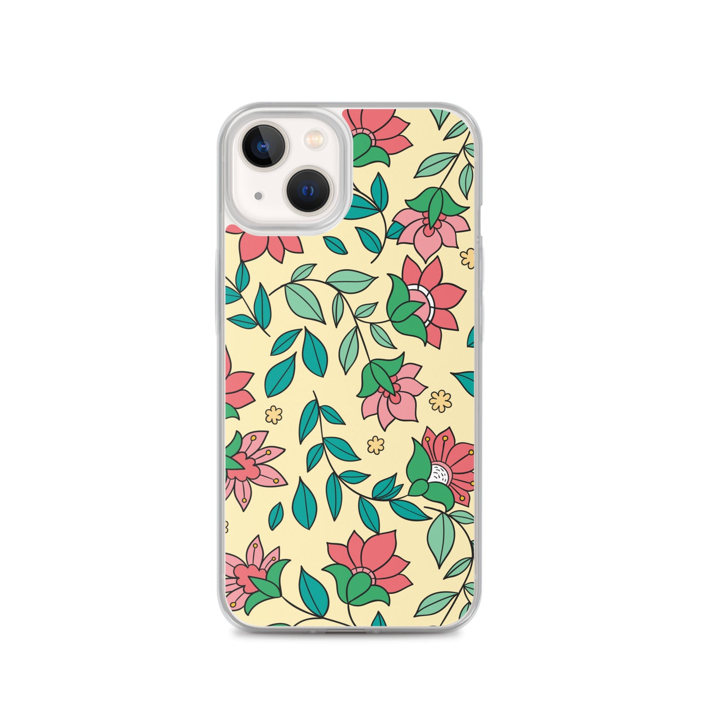 Elegant Flower And Leaves Decorative Pattern Clear Case for iPhone®