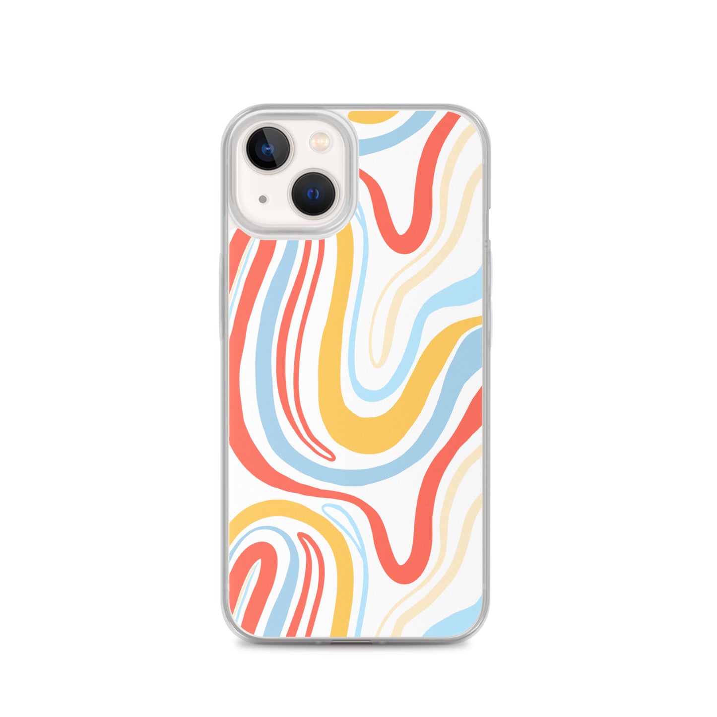 Colorful Wavy Pattern Clear Case for iPhone®