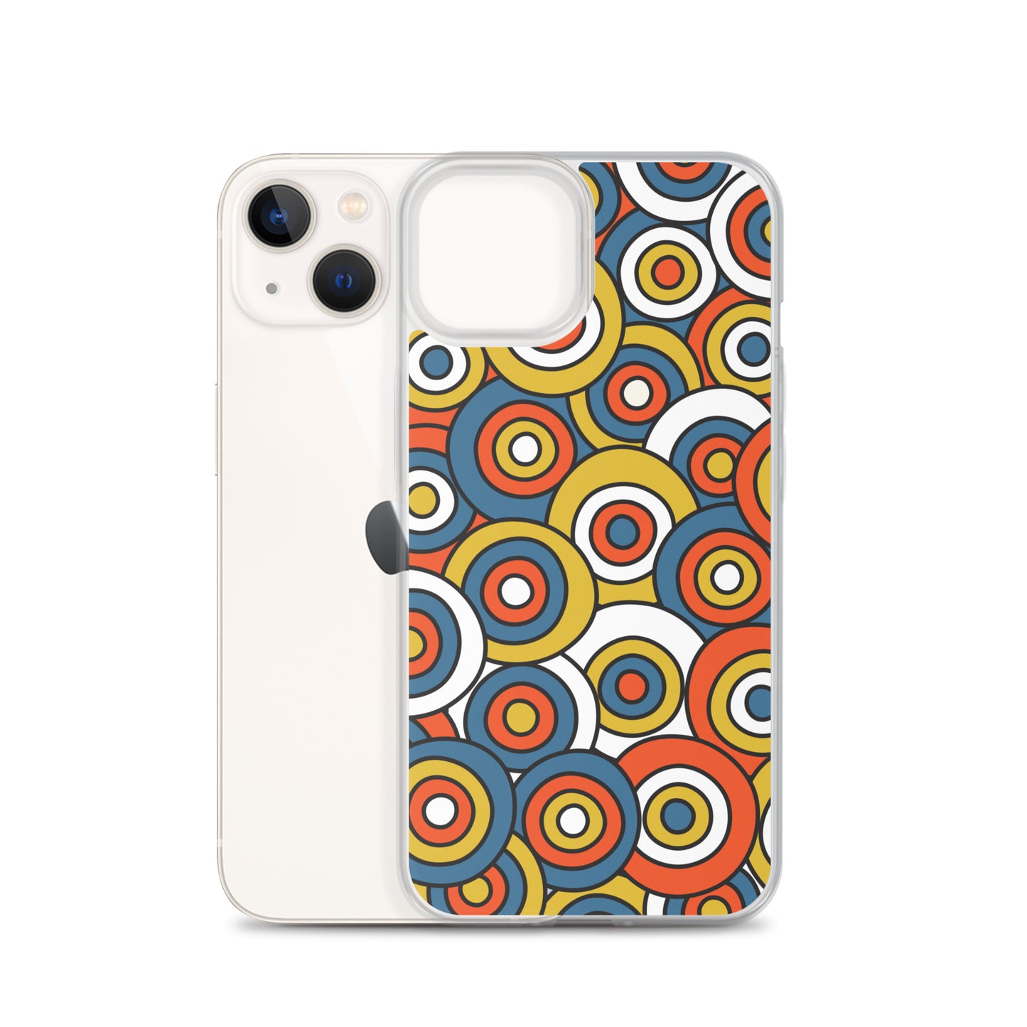 Retro Colored Circles Pattern Clear Case for iPhone®