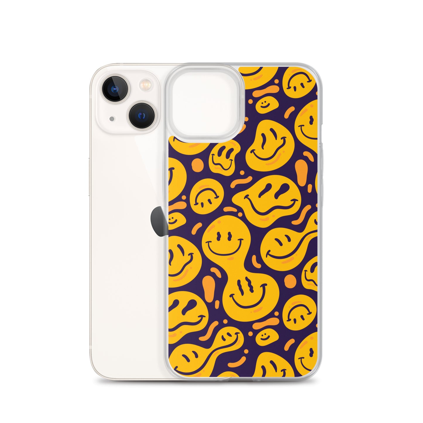 Distorted Smile Emoticon Pattern Clear Case for iPhone®