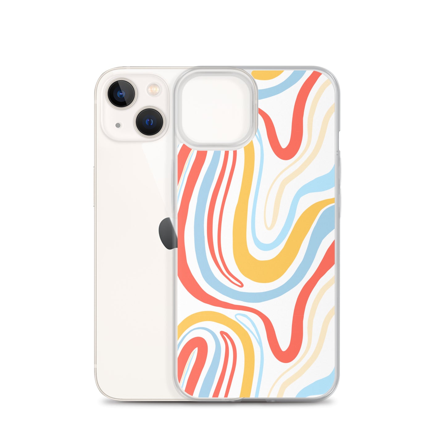 Colorful Wavy Pattern Clear Case for iPhone®