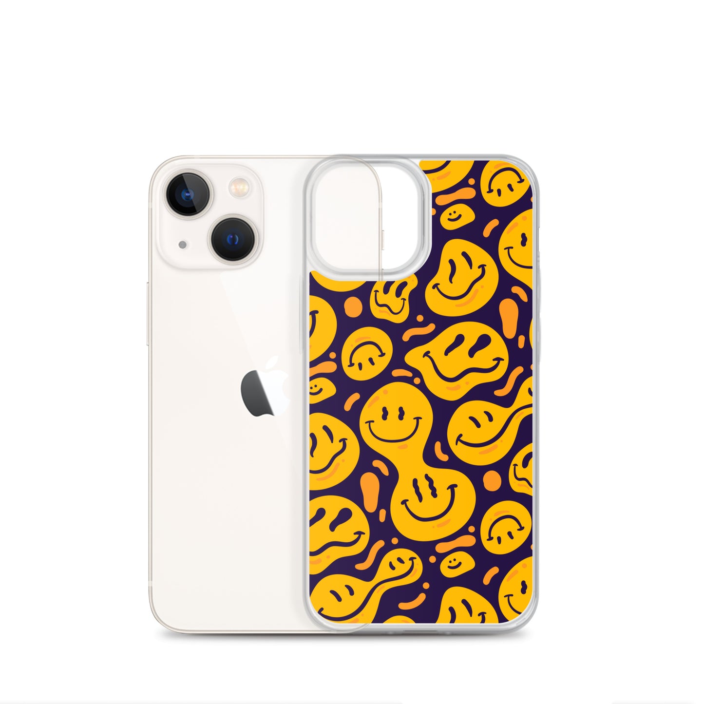 Distorted Smile Emoticon Pattern Clear Case for iPhone®
