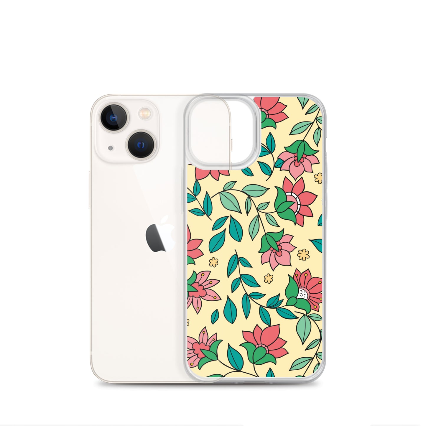Elegant Flower And Leaves Decorative Pattern Clear Case for iPhone®