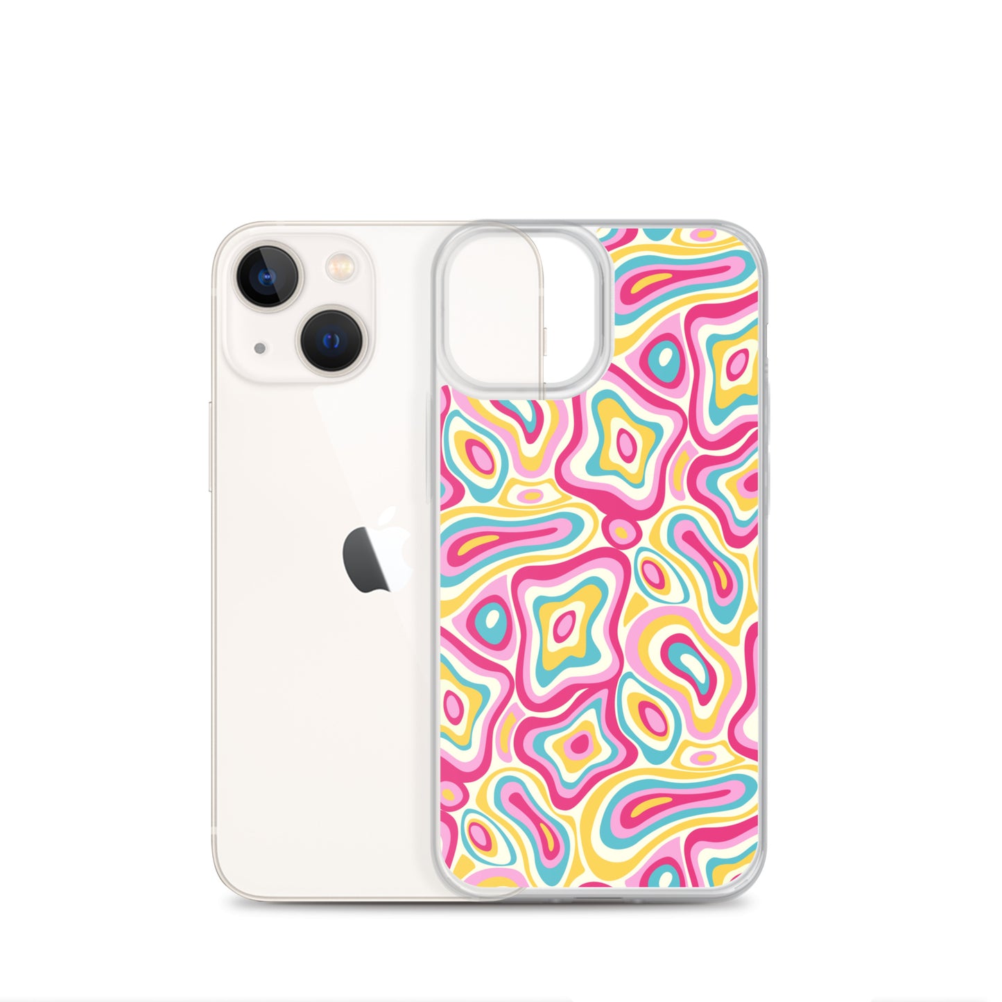 Colorful Groovy Psychedelic Pattern Clear Case for iPhone®