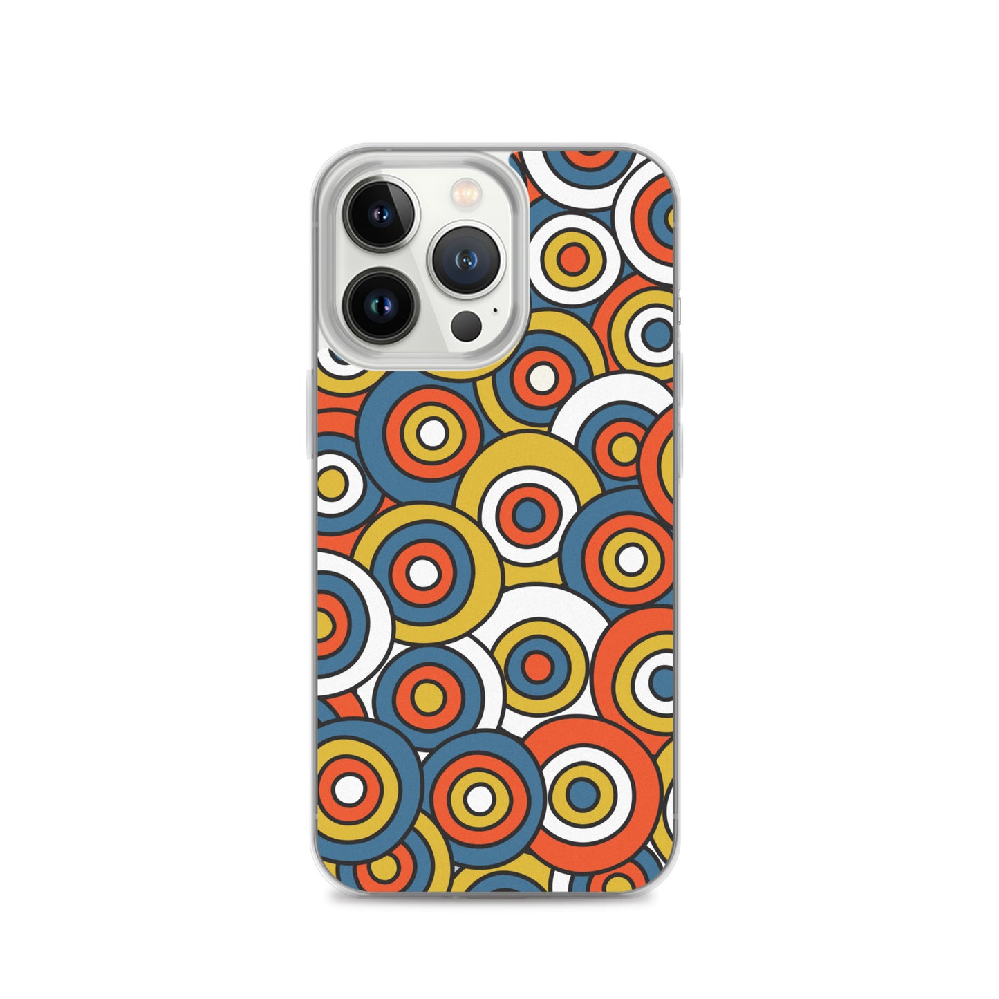Retro Colored Circles Pattern Clear Case for iPhone®