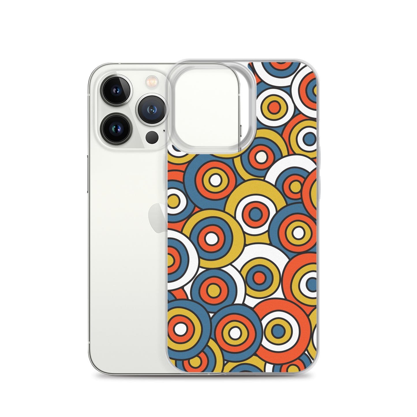 Retro Colored Circles Pattern Clear Case for iPhone®