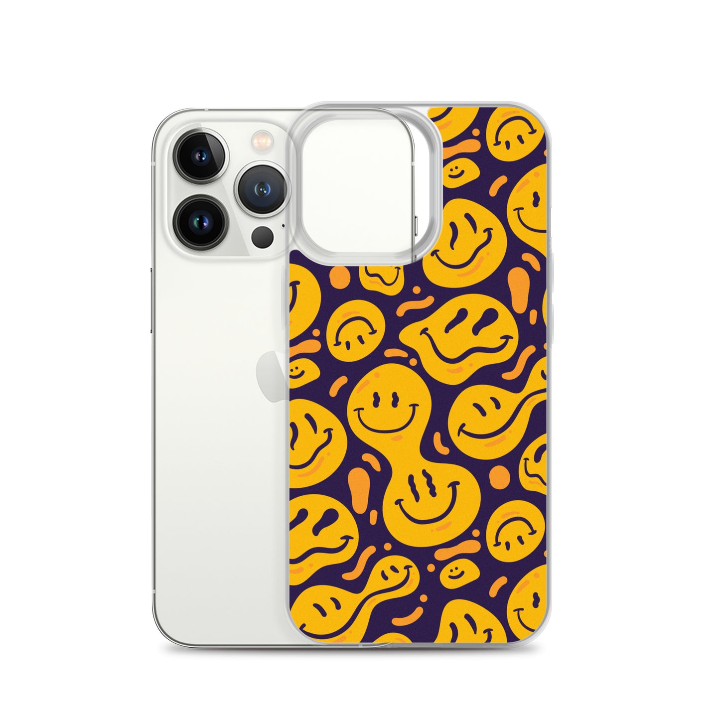 Distorted Smile Emoticon Pattern Clear Case for iPhone®
