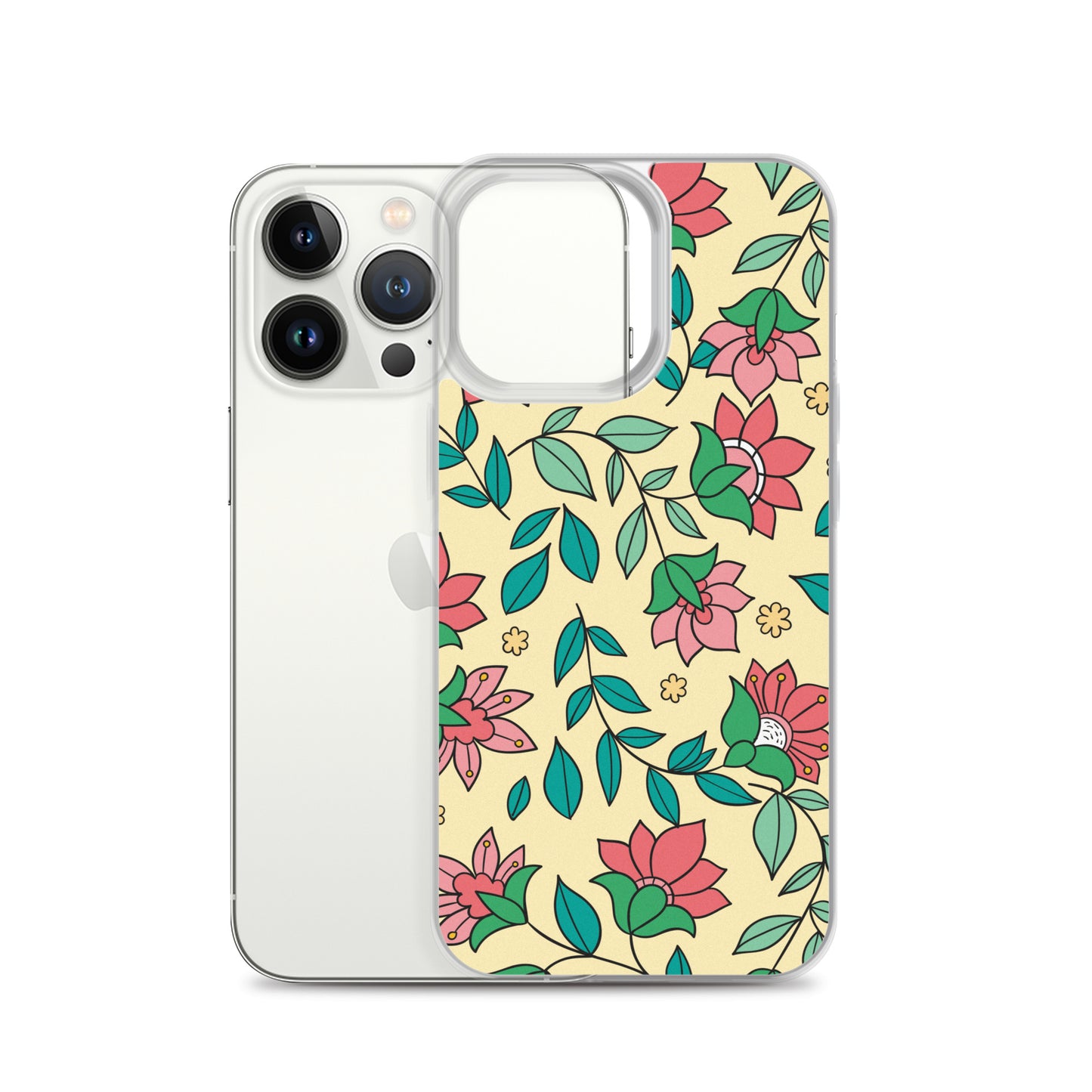 Elegant Flower And Leaves Decorative Pattern Clear Case for iPhone®