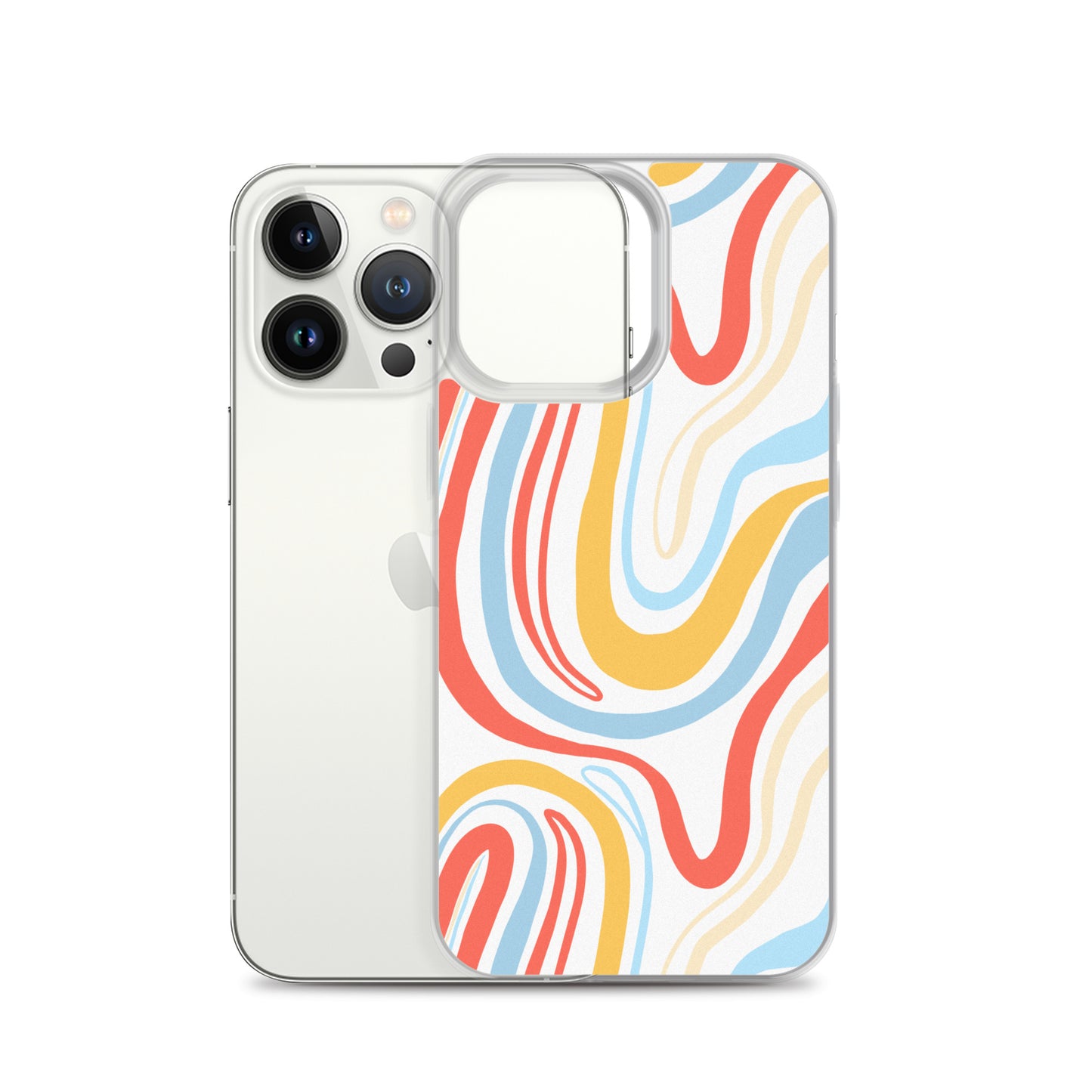 Colorful Wavy Pattern Clear Case for iPhone®
