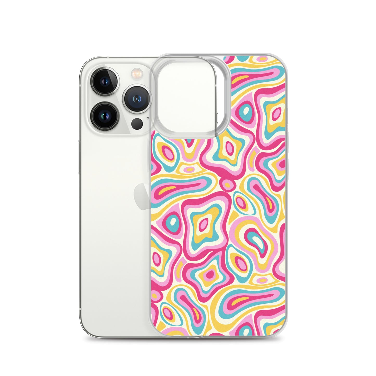 Colorful Groovy Psychedelic Pattern Clear Case for iPhone®