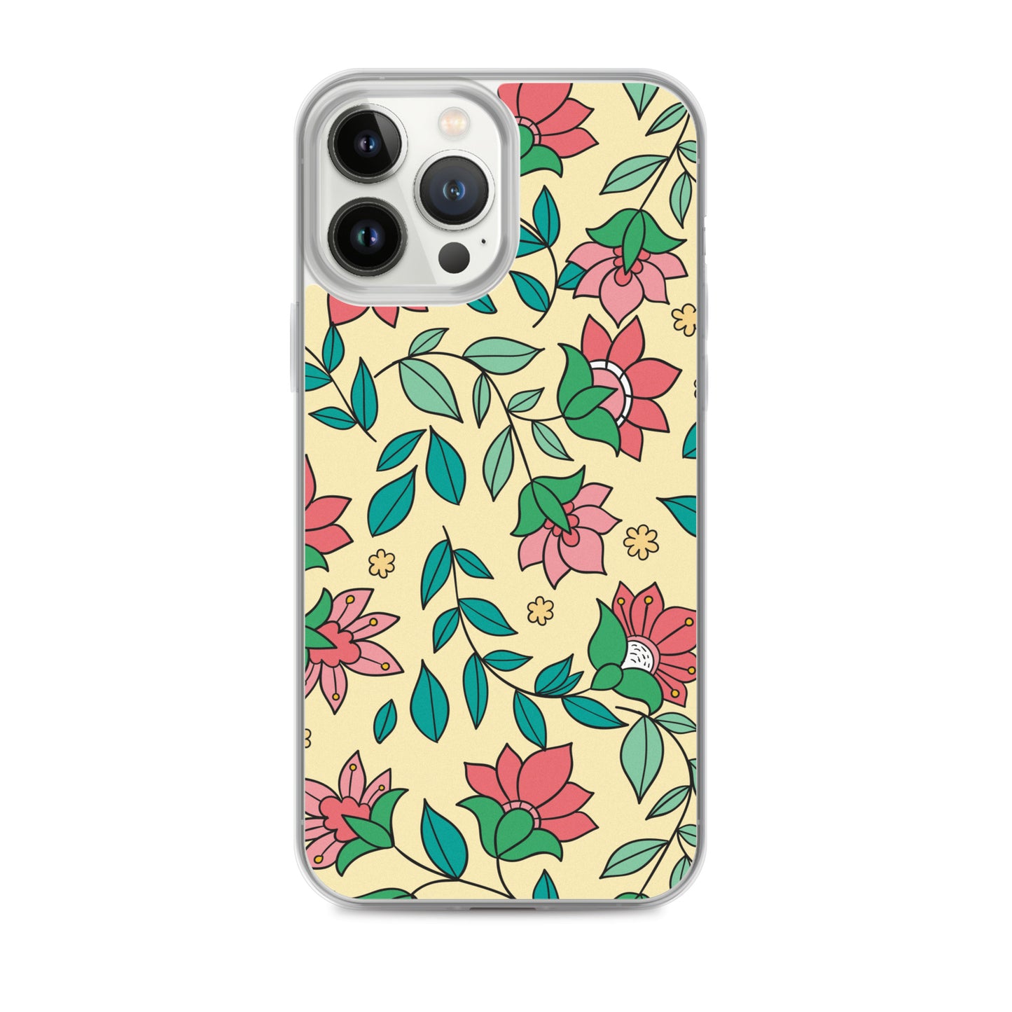 Elegant Flower And Leaves Decorative Pattern Clear Case for iPhone®