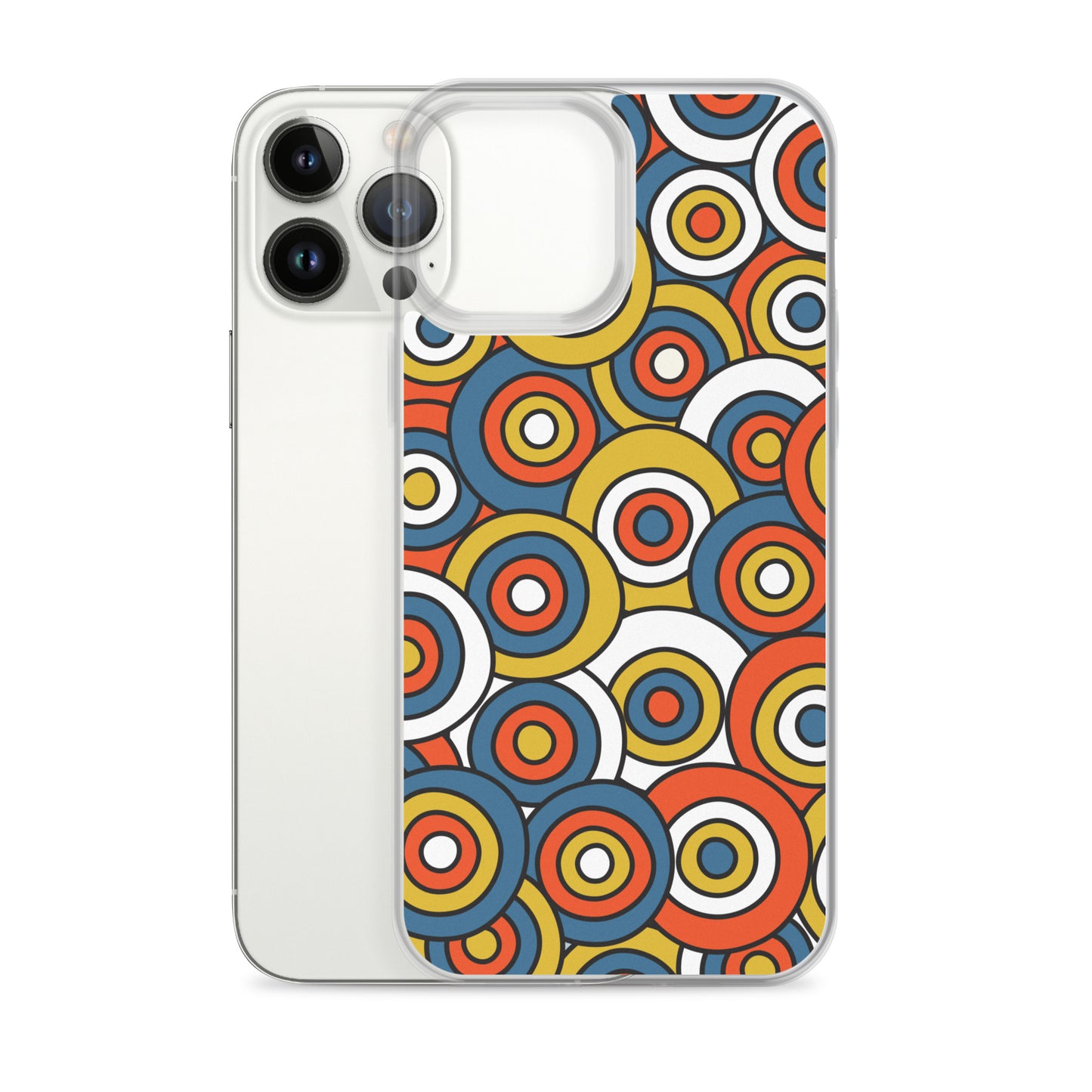 Retro Colored Circles Pattern Clear Case for iPhone®