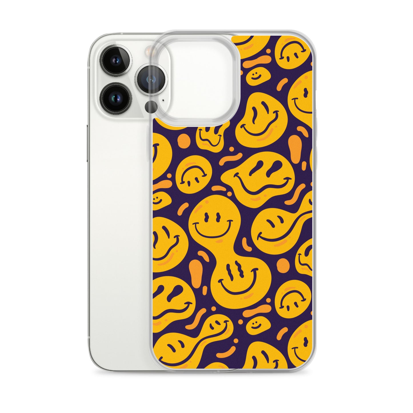 Distorted Smile Emoticon Pattern Clear Case for iPhone®