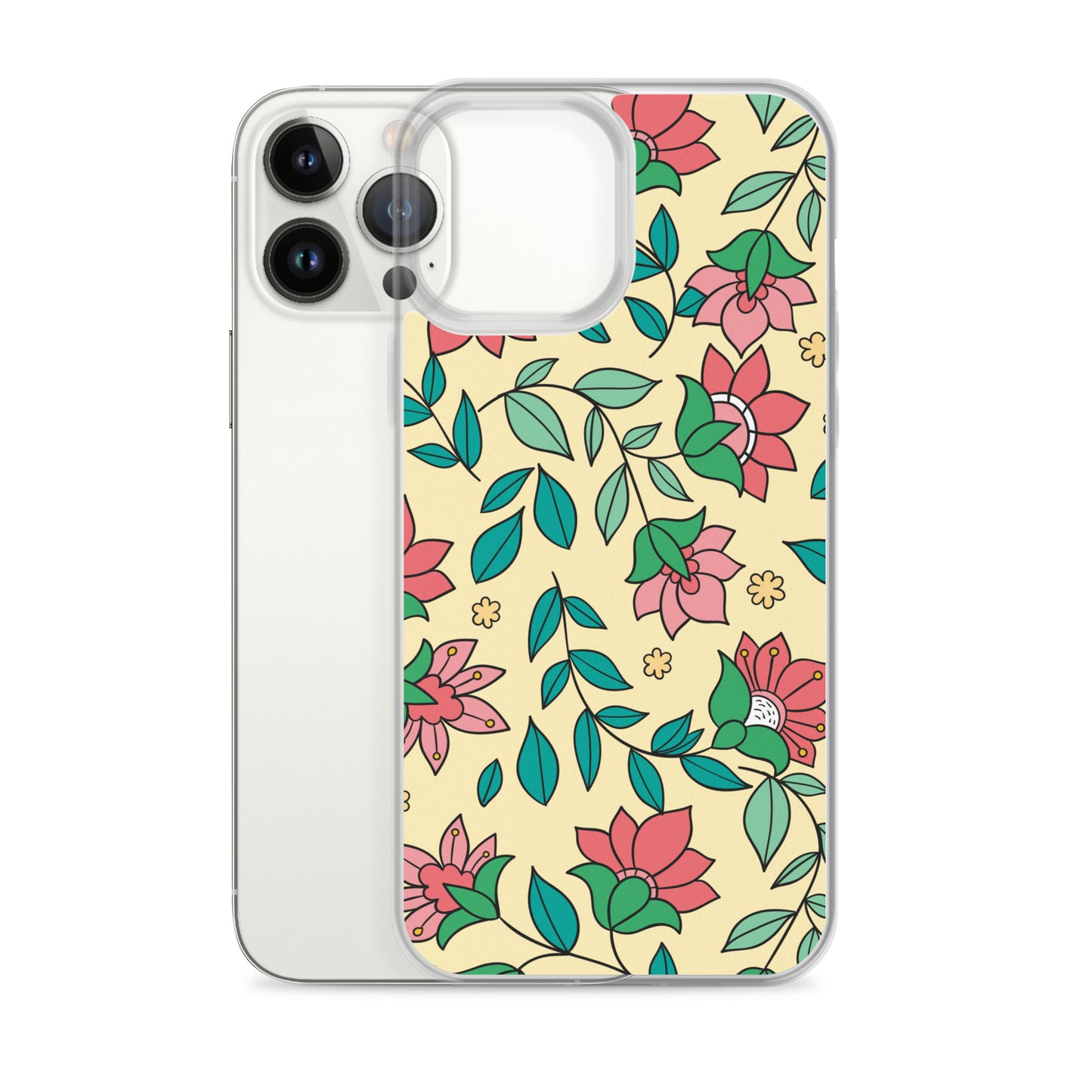 Elegant Flower And Leaves Decorative Pattern Clear Case for iPhone®