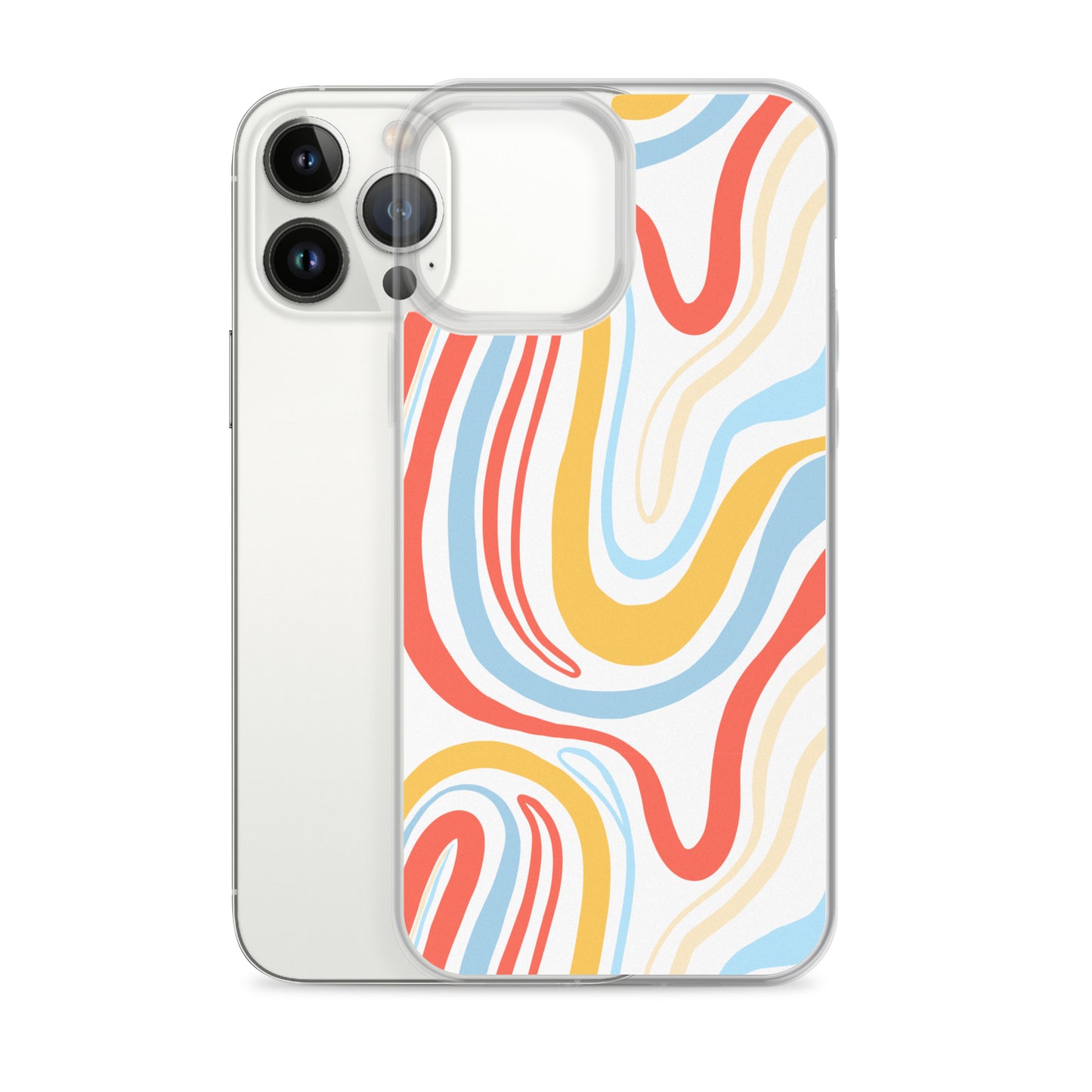 Colorful Wavy Pattern Clear Case for iPhone®