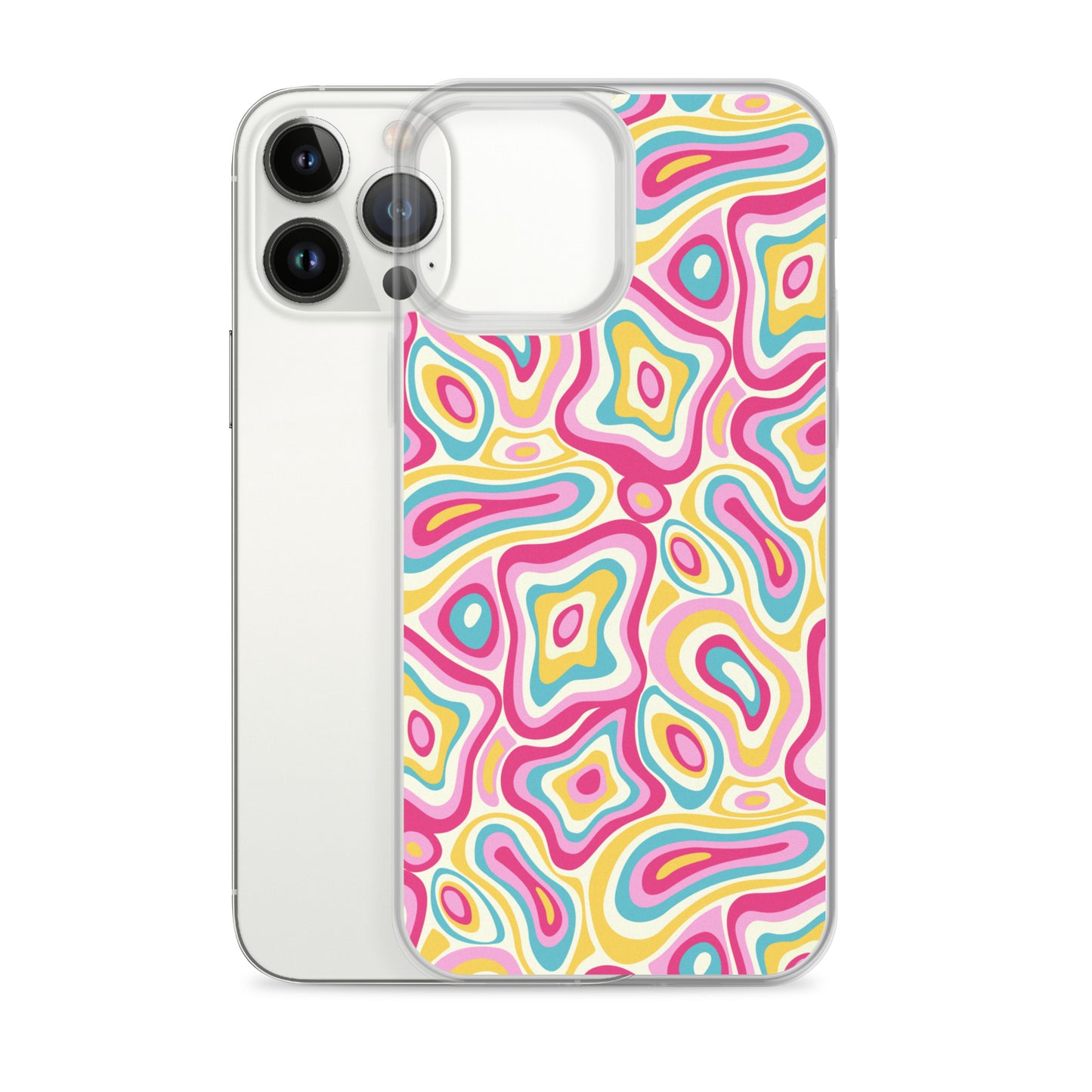Colorful Groovy Psychedelic Pattern Clear Case for iPhone®