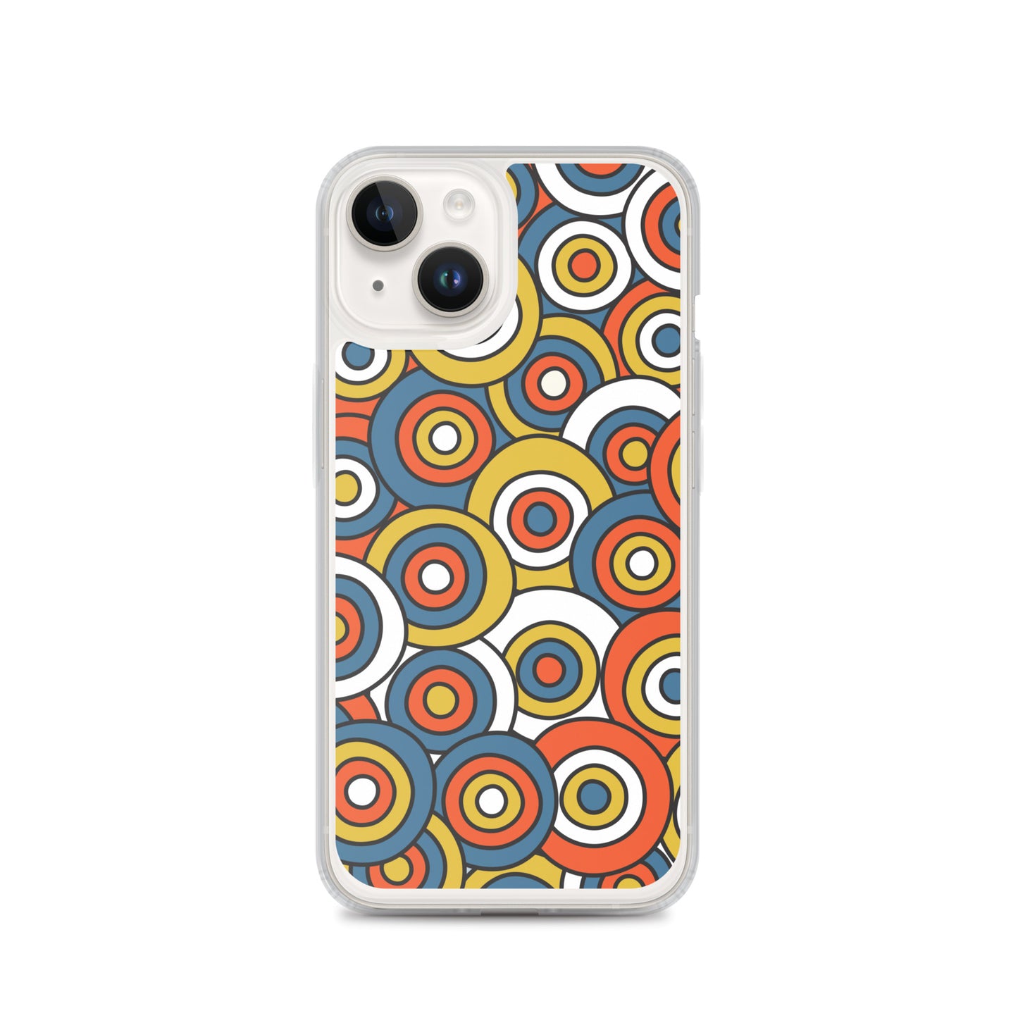 Retro Colored Circles Pattern Clear Case for iPhone®