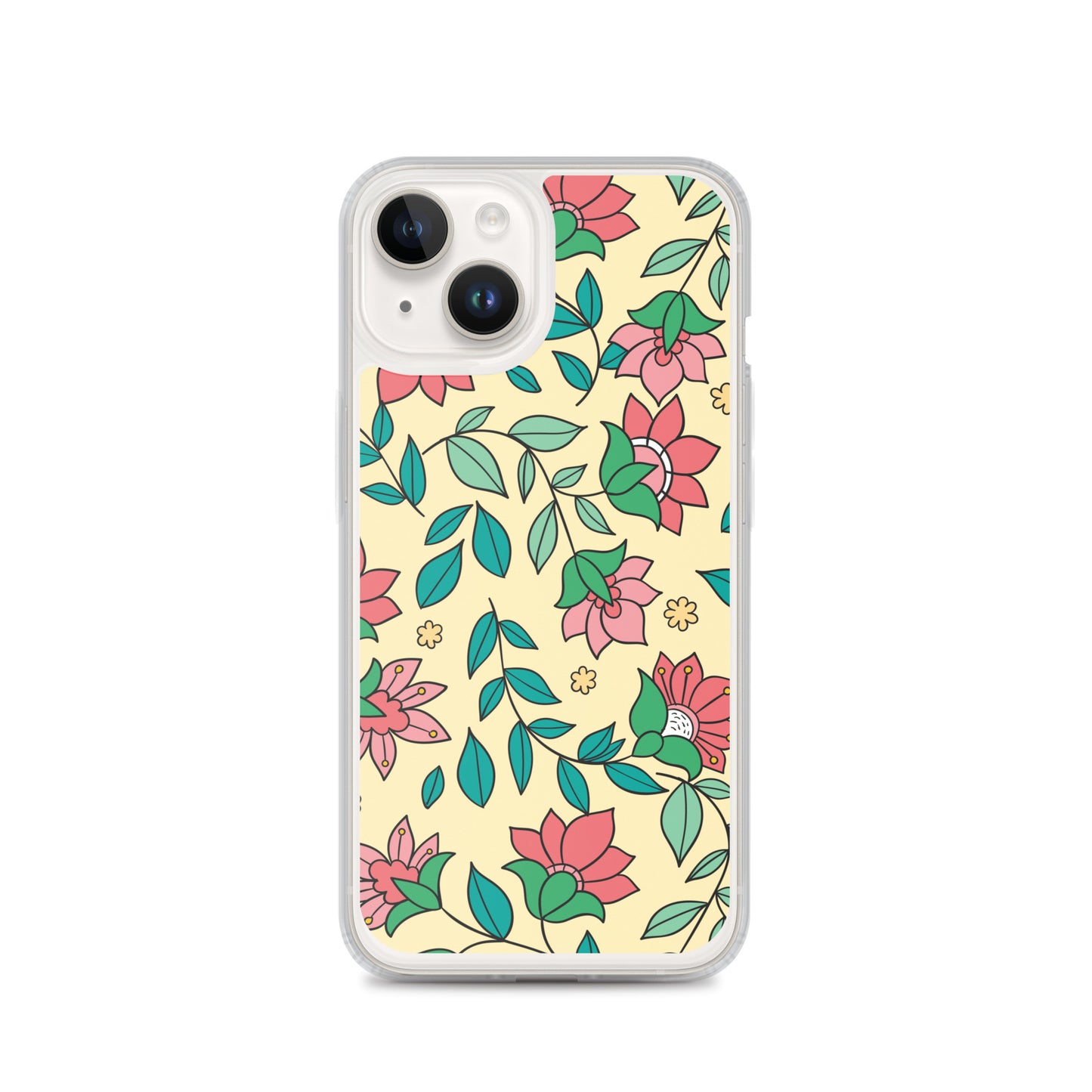 Elegant Flower And Leaves Decorative Pattern Clear Case for iPhone®