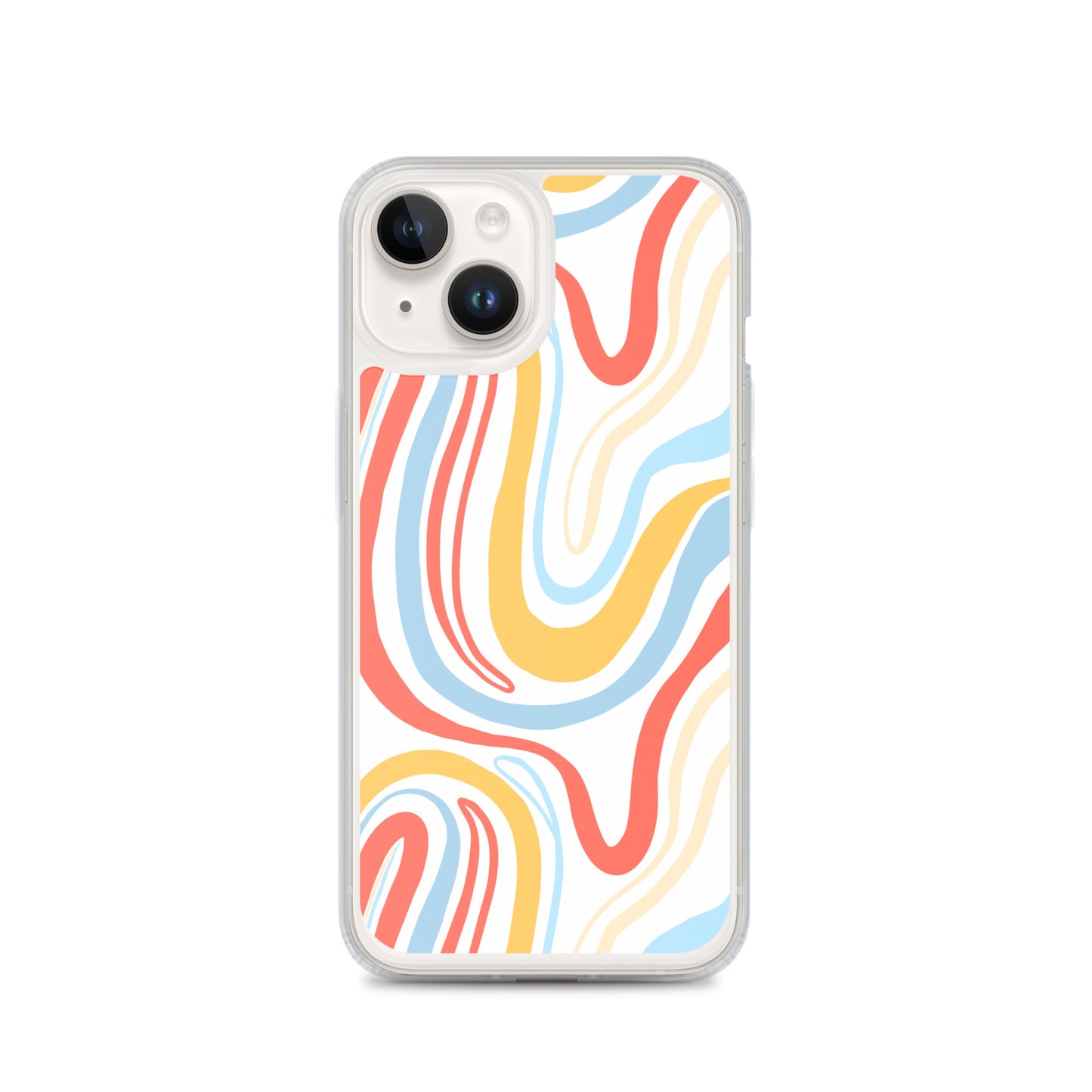 Colorful Wavy Pattern Clear Case for iPhone®