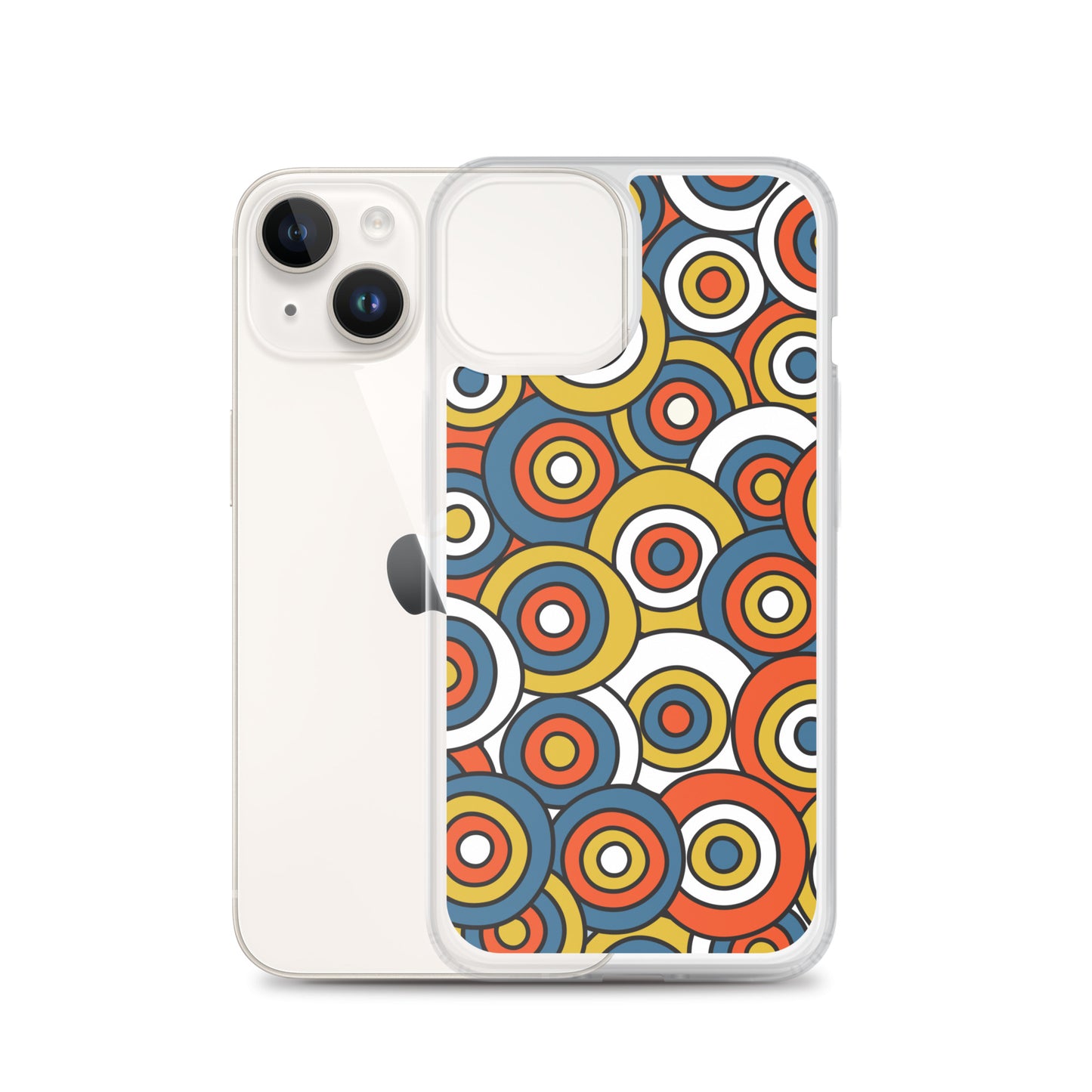 Retro Colored Circles Pattern Clear Case for iPhone®