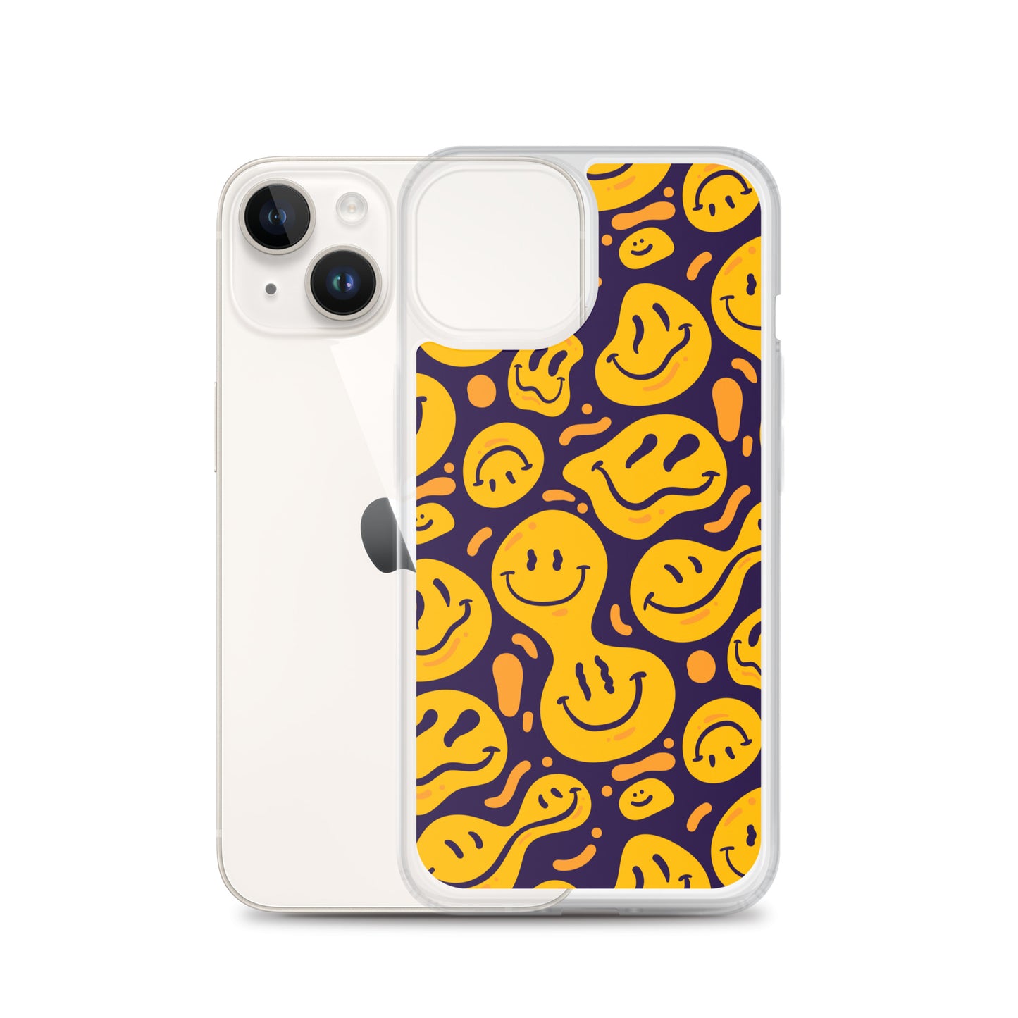 Distorted Smile Emoticon Pattern Clear Case for iPhone®