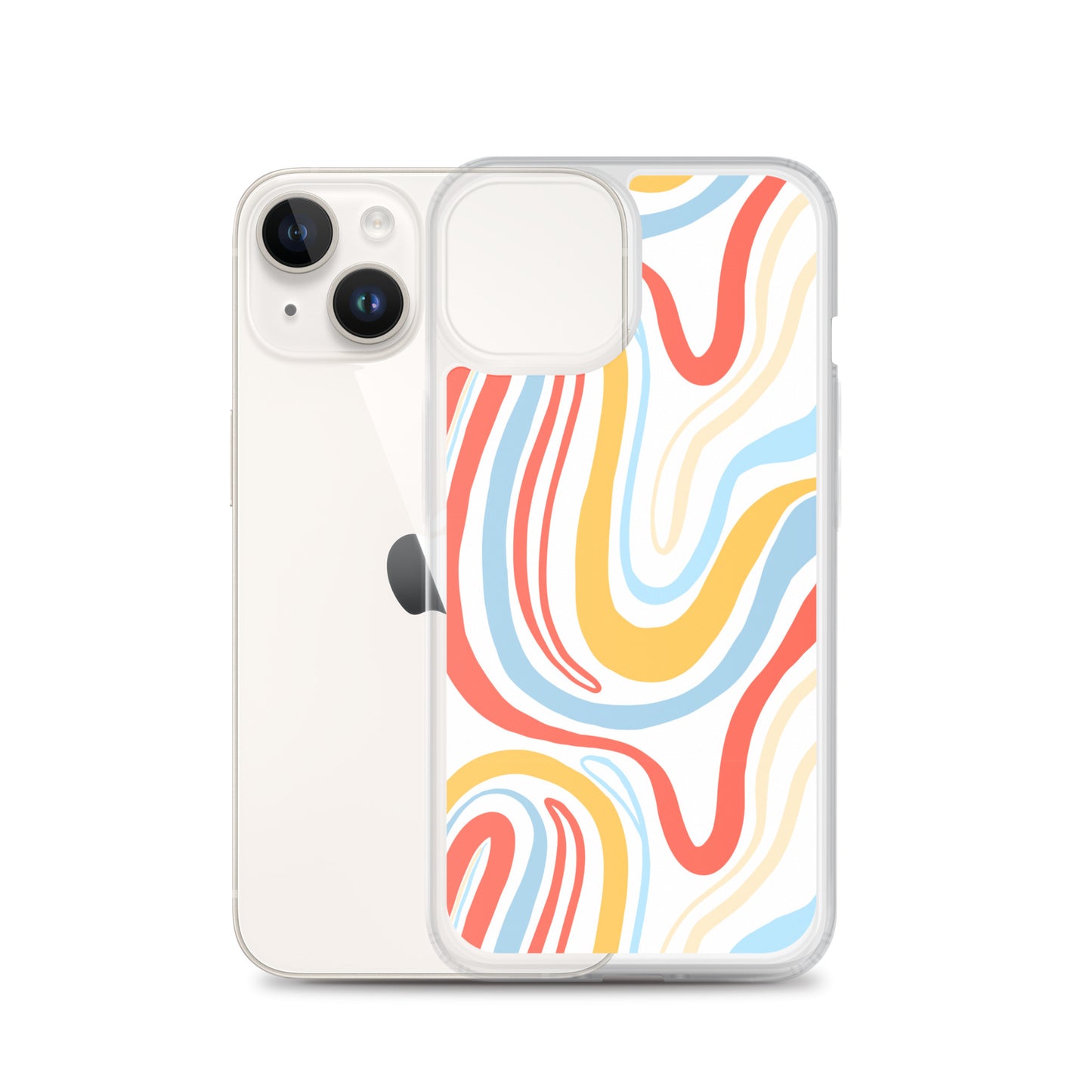 Colorful Wavy Pattern Clear Case for iPhone®