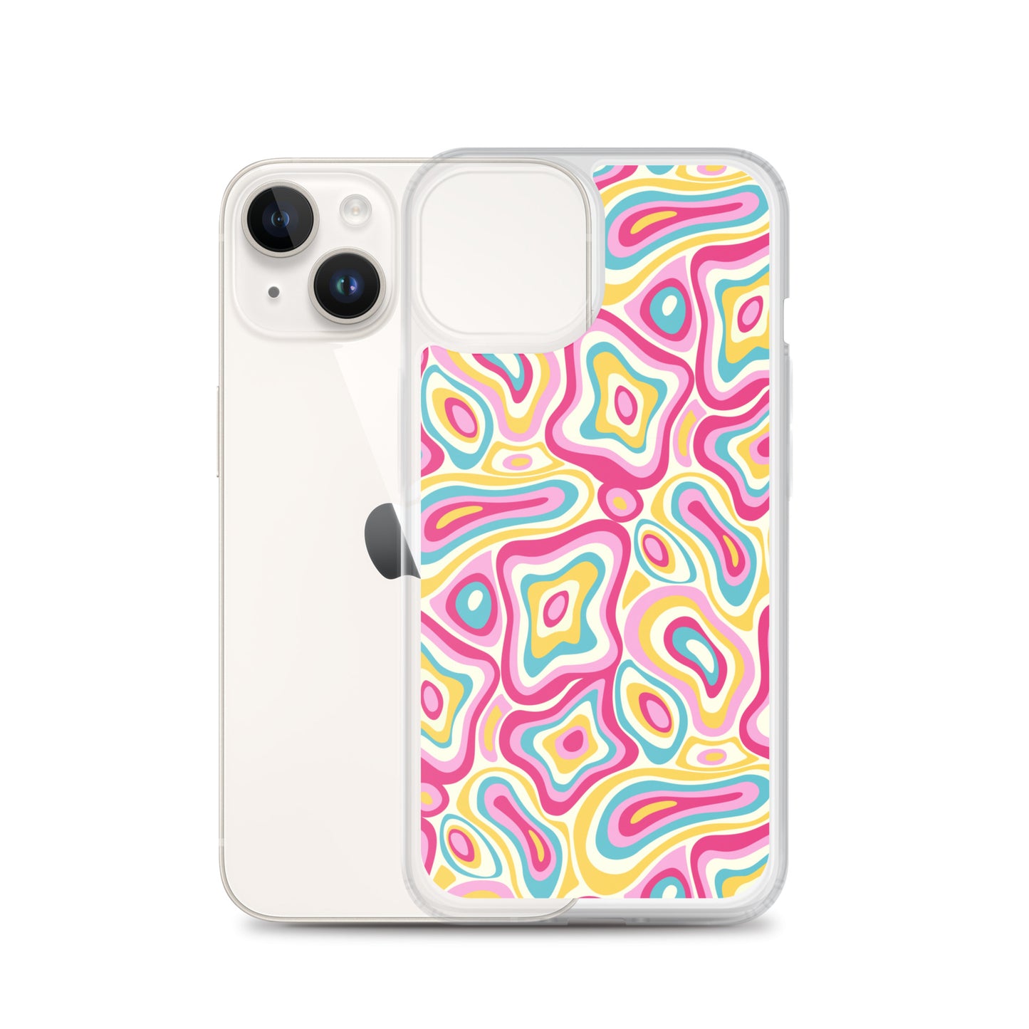 Colorful Groovy Psychedelic Pattern Clear Case for iPhone®