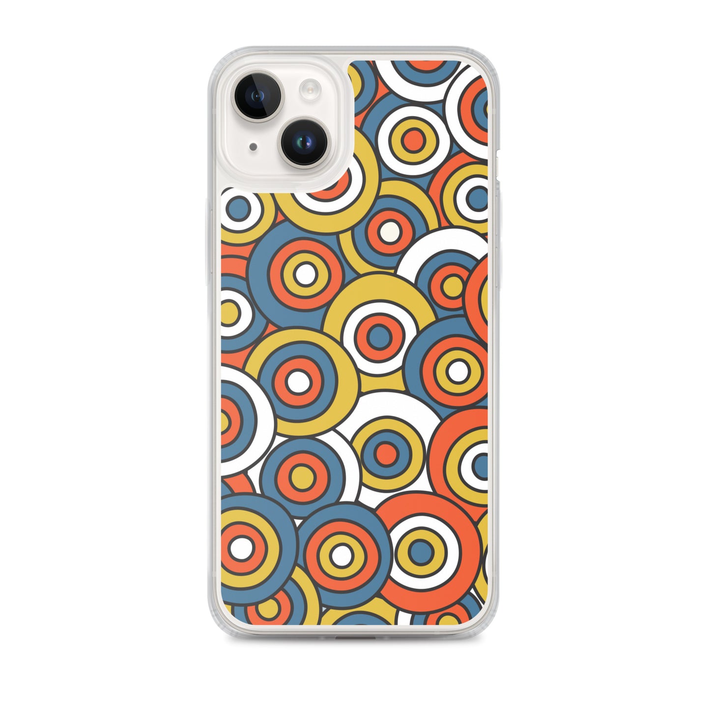 Retro Colored Circles Pattern Clear Case for iPhone®