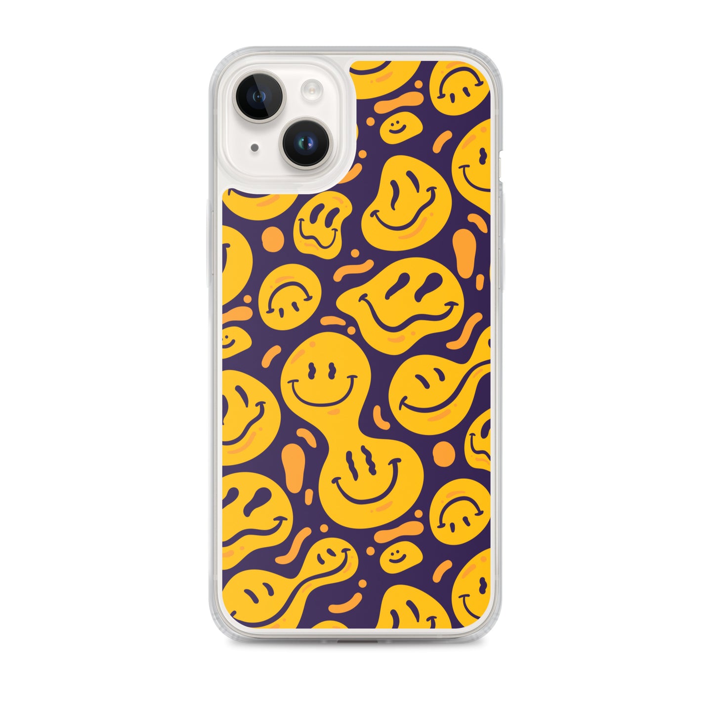 Distorted Smile Emoticon Pattern Clear Case for iPhone®