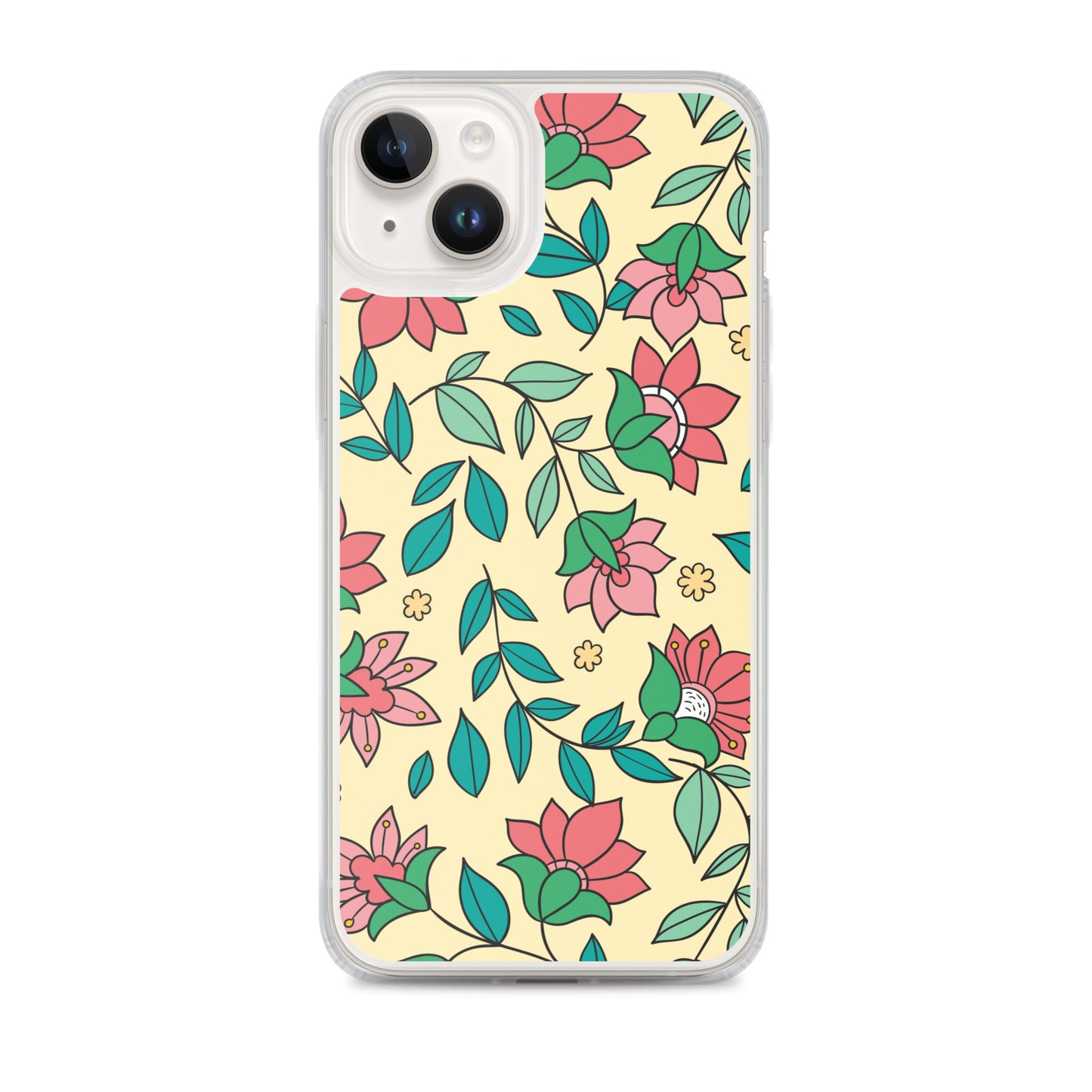 Elegant Flower And Leaves Decorative Pattern Clear Case for iPhone®