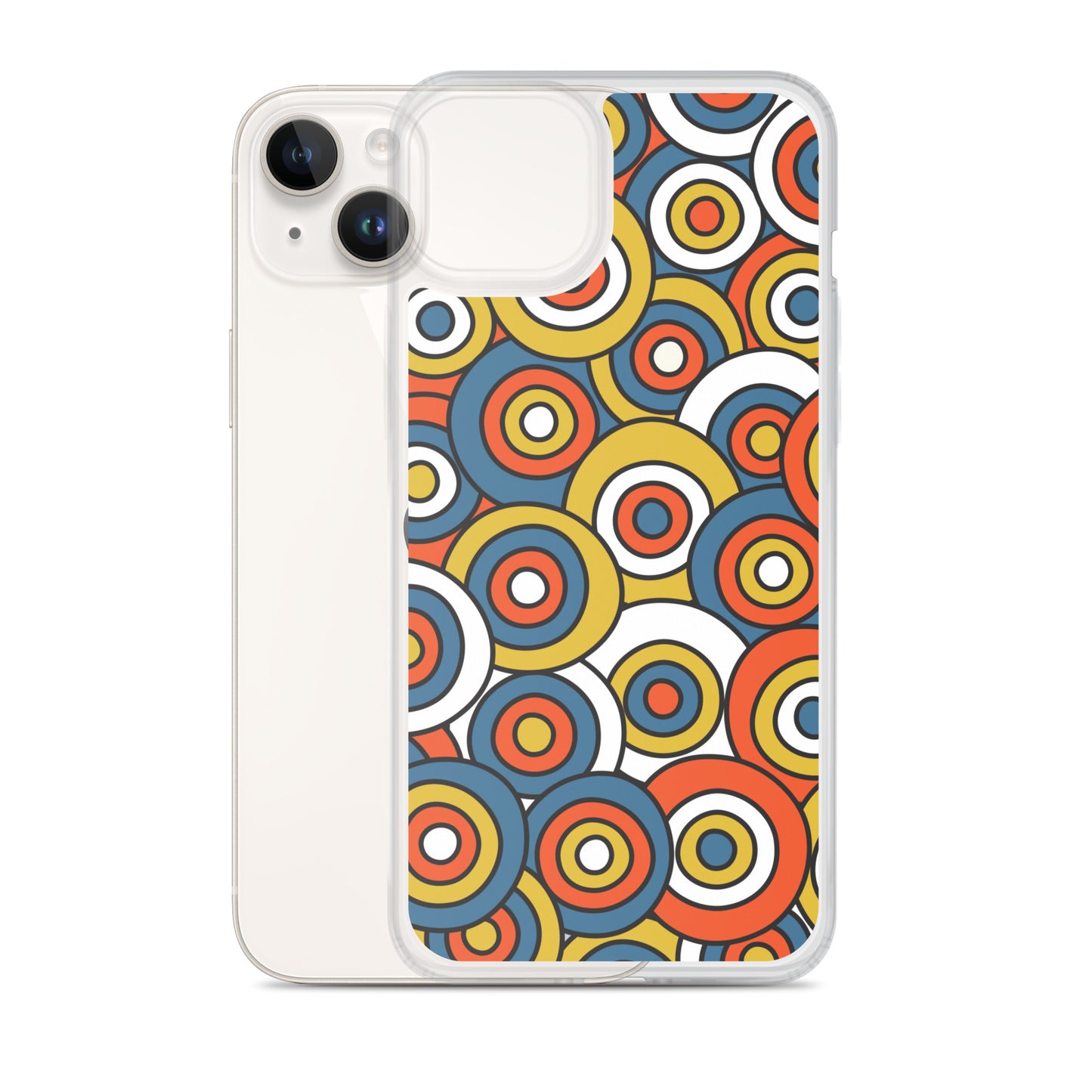 Retro Colored Circles Pattern Clear Case for iPhone®