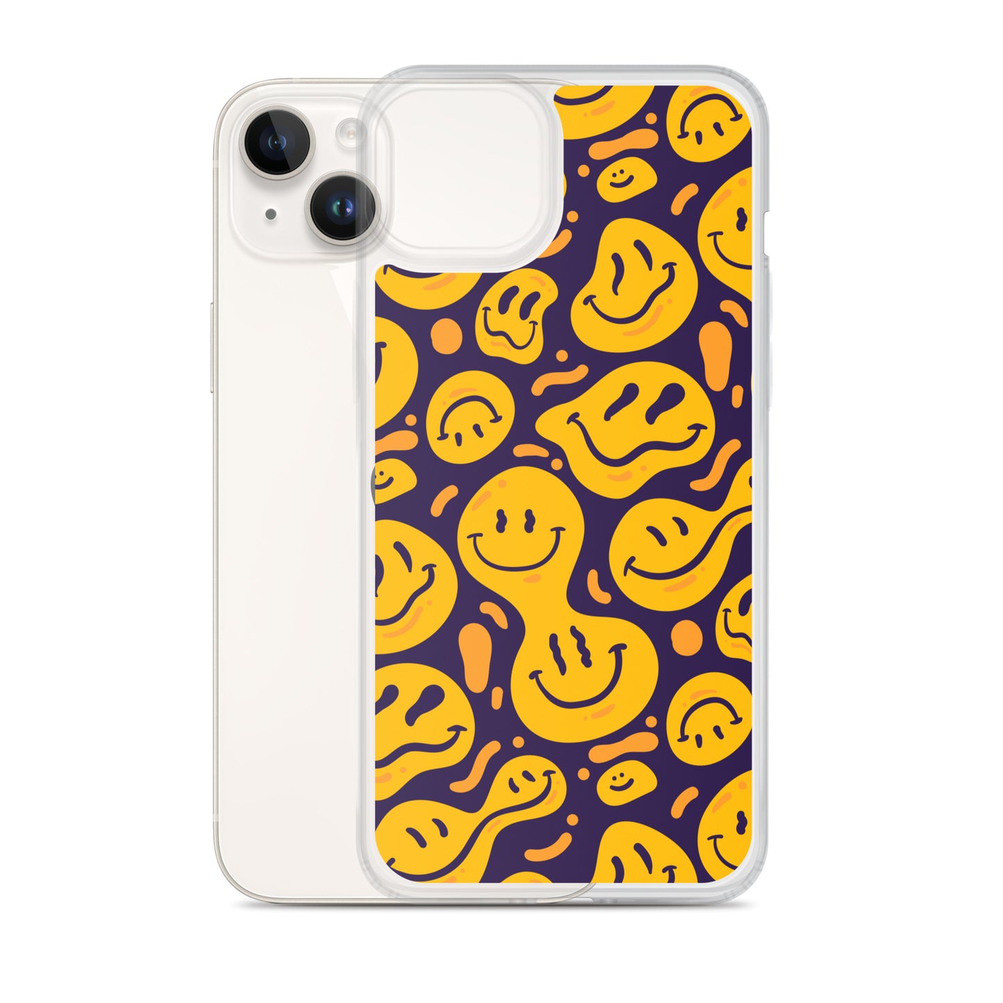Distorted Smile Emoticon Pattern Clear Case for iPhone®