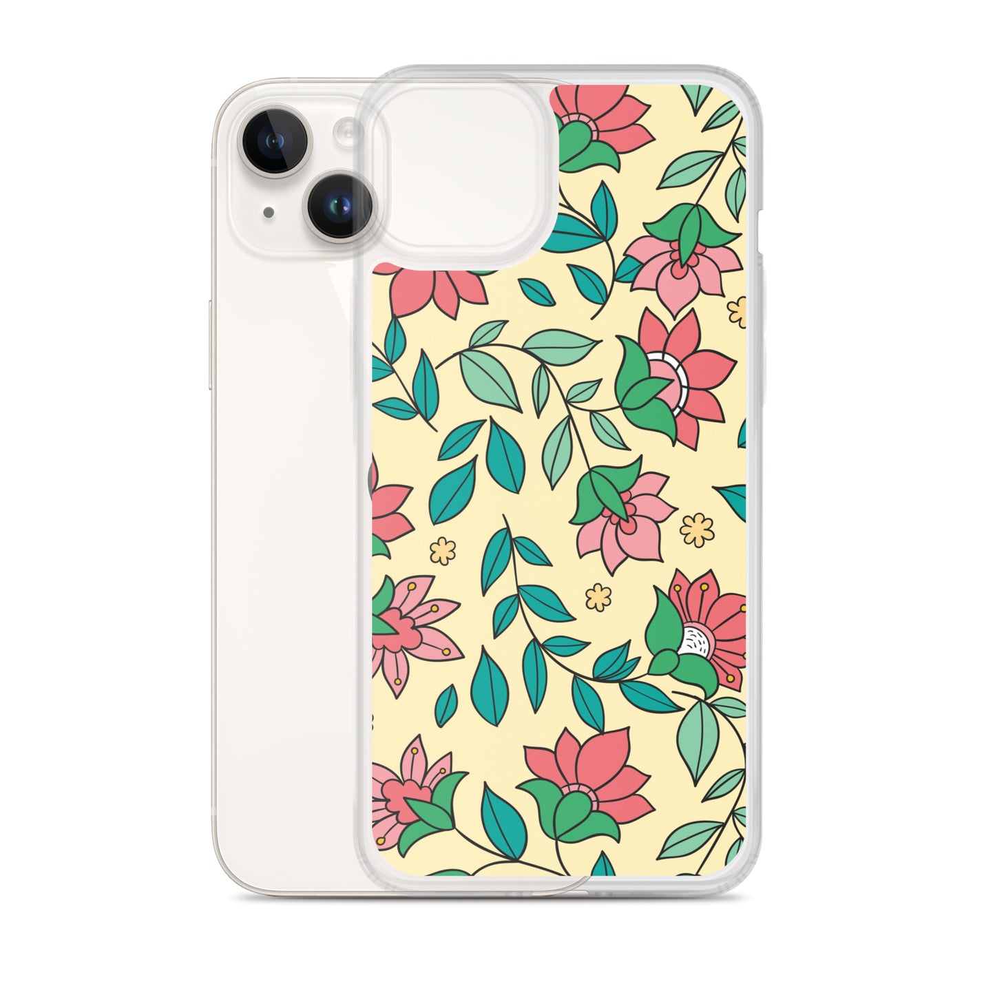 Elegant Flower And Leaves Decorative Pattern Clear Case for iPhone®