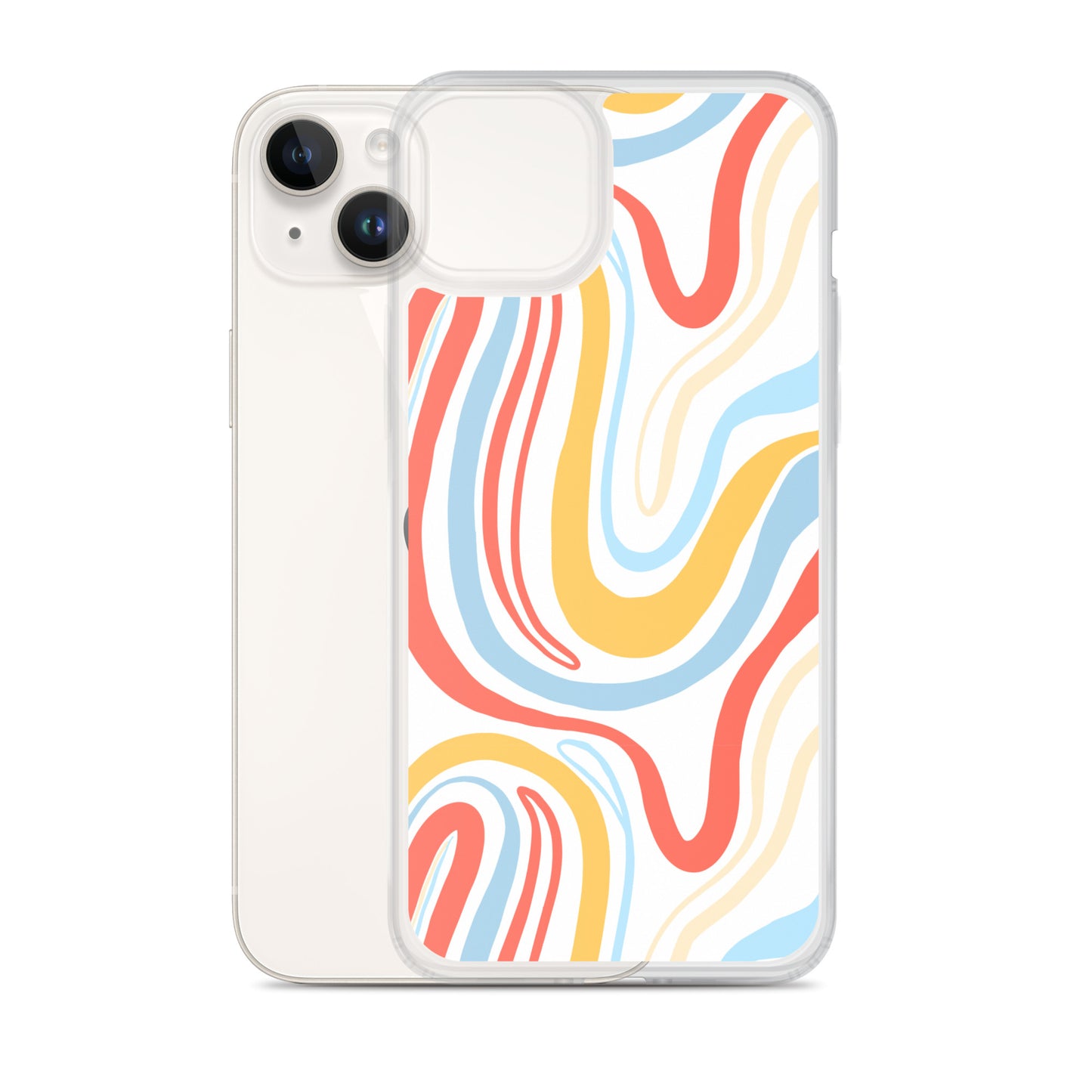 Colorful Wavy Pattern Clear Case for iPhone®