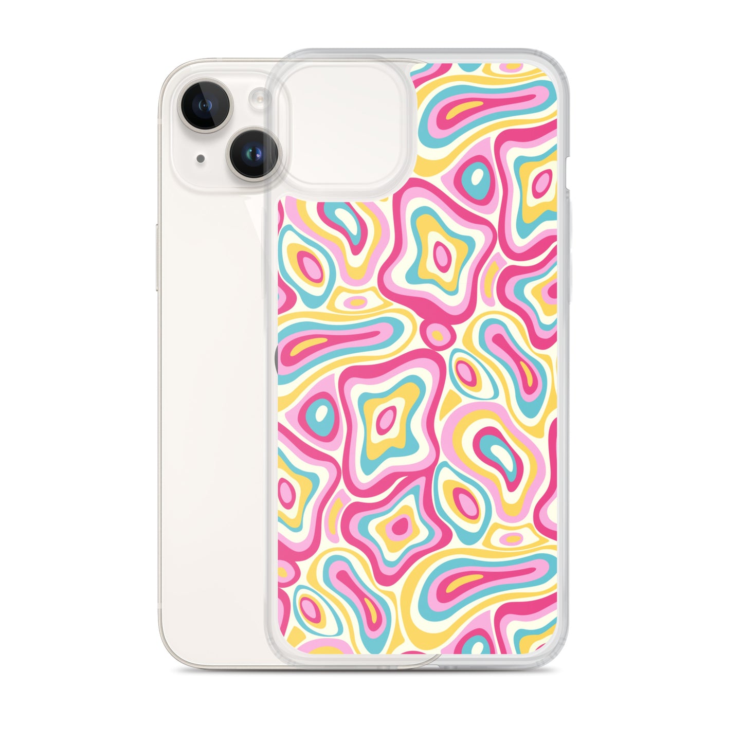 Colorful Groovy Psychedelic Pattern Clear Case for iPhone®