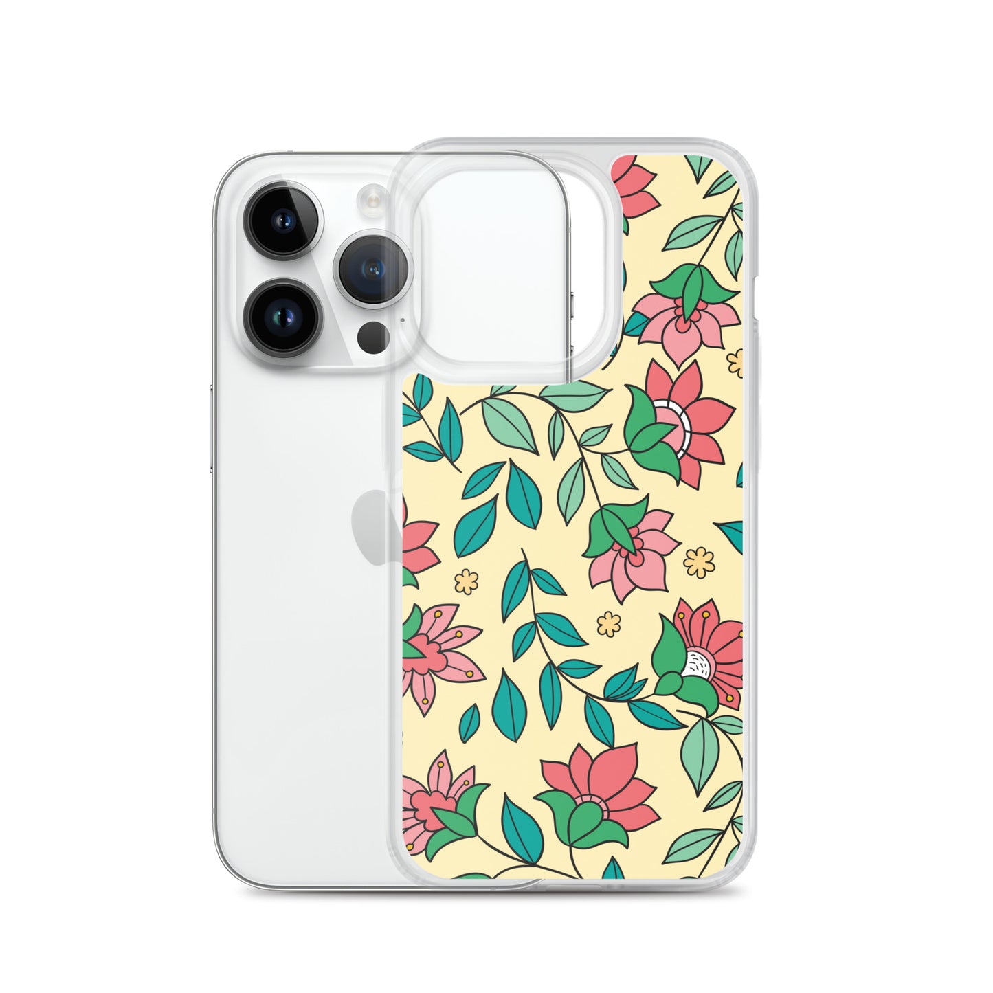 Elegant Flower And Leaves Decorative Pattern Clear Case for iPhone®