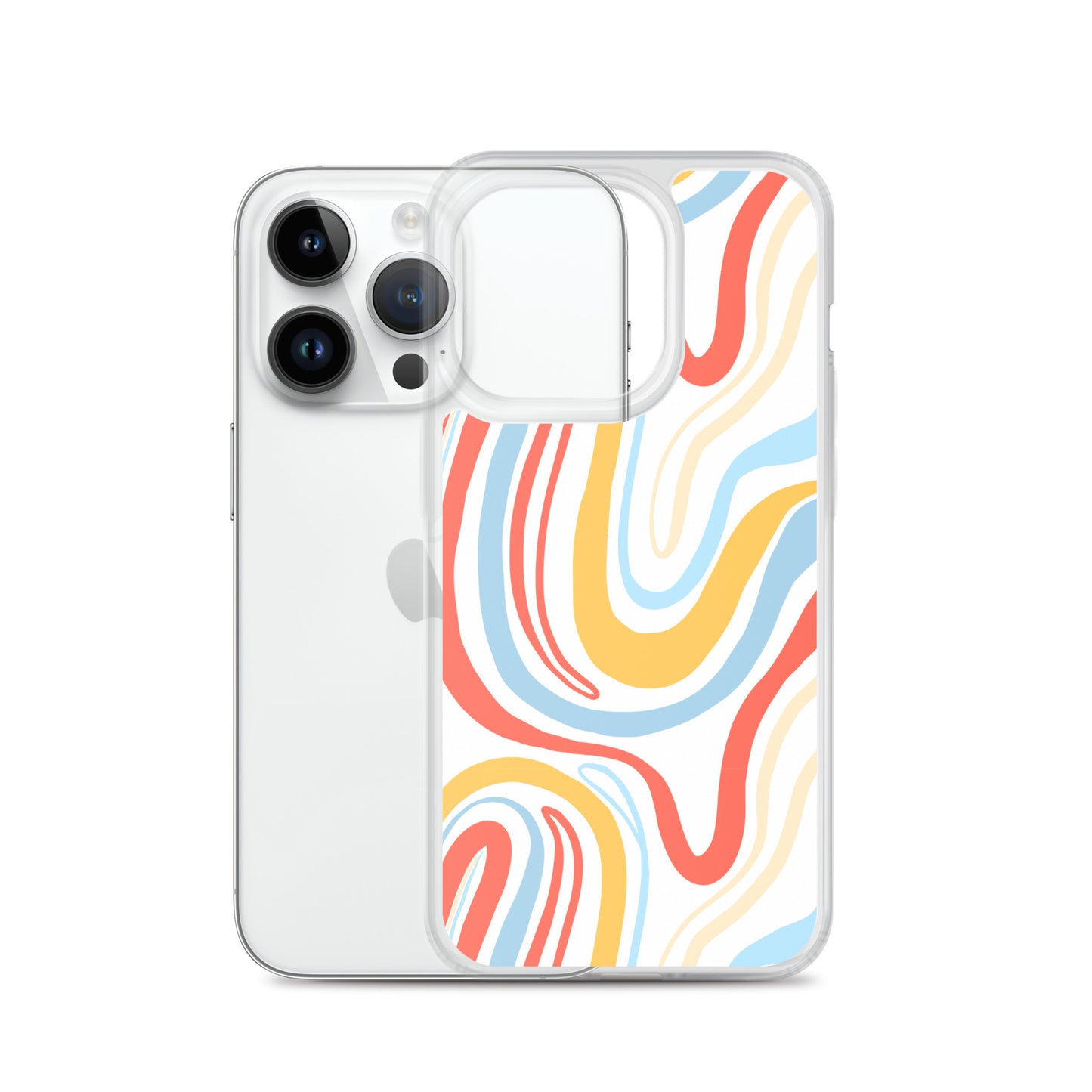 Colorful Wavy Pattern Clear Case for iPhone®