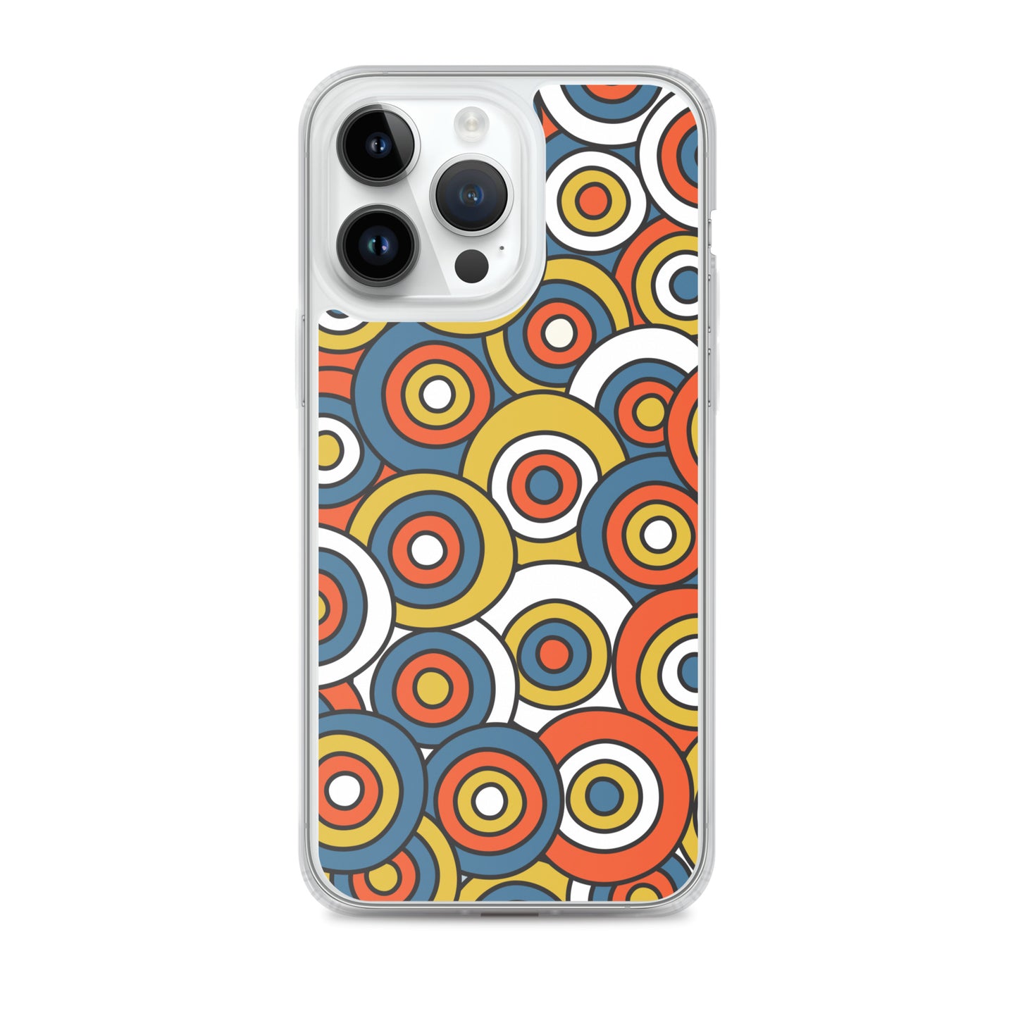 Retro Colored Circles Pattern Clear Case for iPhone®
