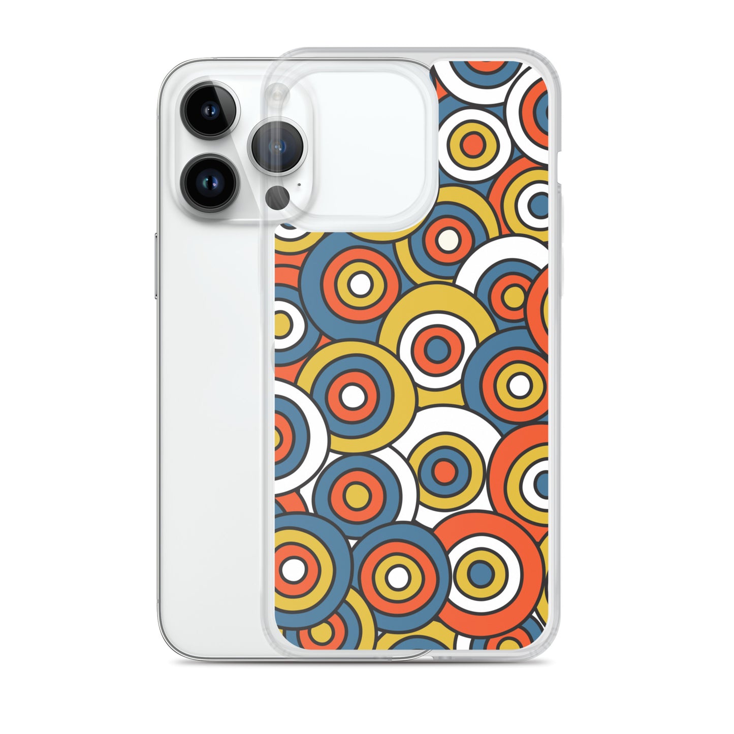 Retro Colored Circles Pattern Clear Case for iPhone®