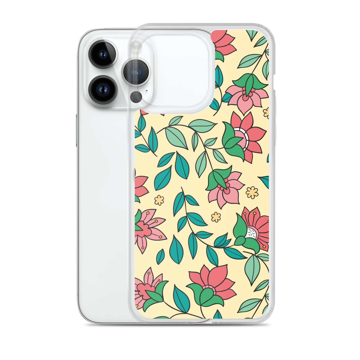Elegant Flower And Leaves Decorative Pattern Clear Case for iPhone®