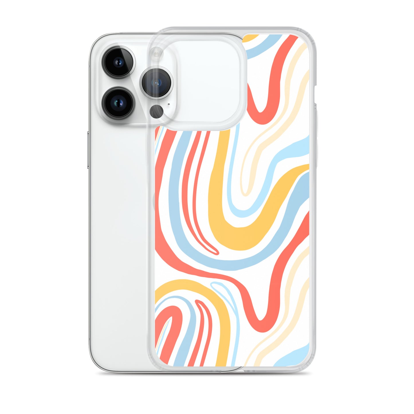 Colorful Wavy Pattern Clear Case for iPhone®