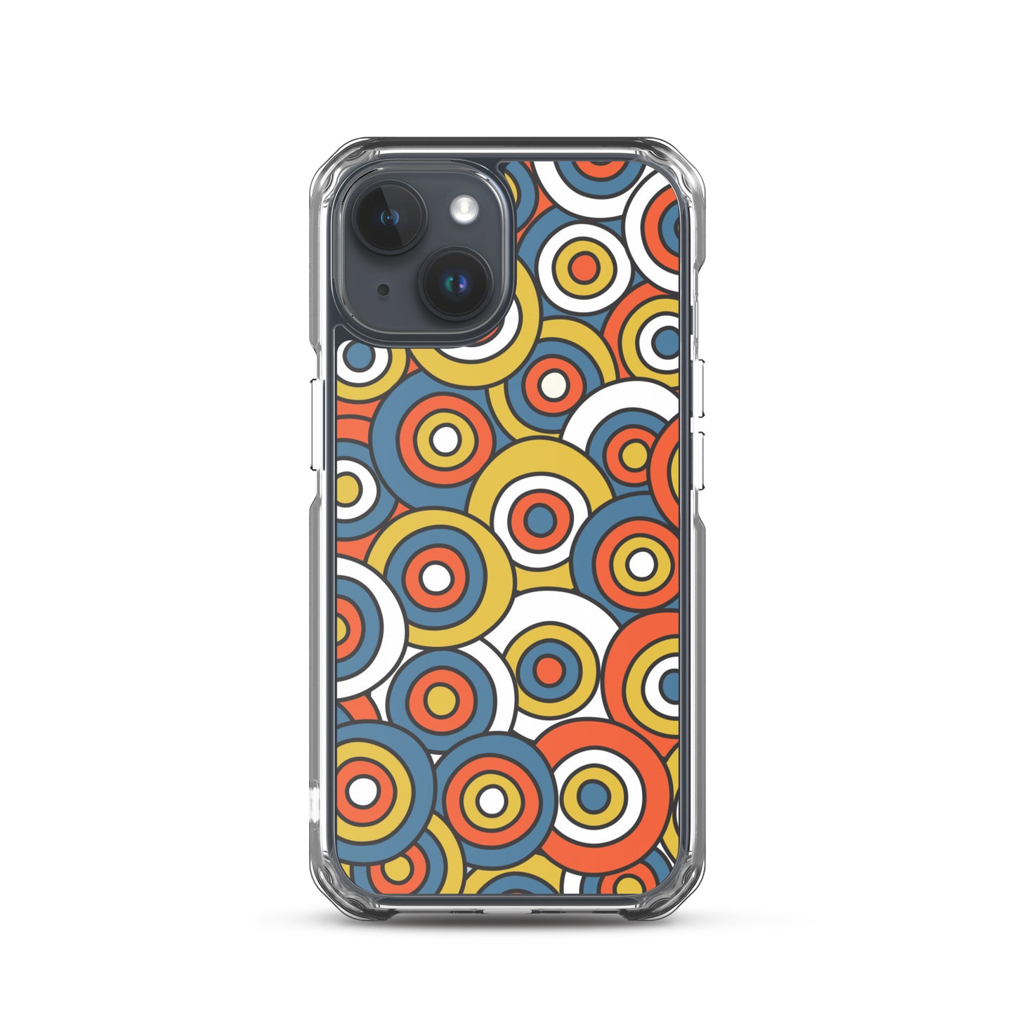 Retro Colored Circles Pattern Clear Case for iPhone®
