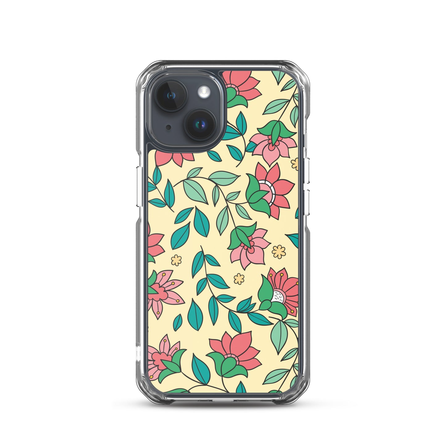 Elegant Flower And Leaves Decorative Pattern Clear Case for iPhone®