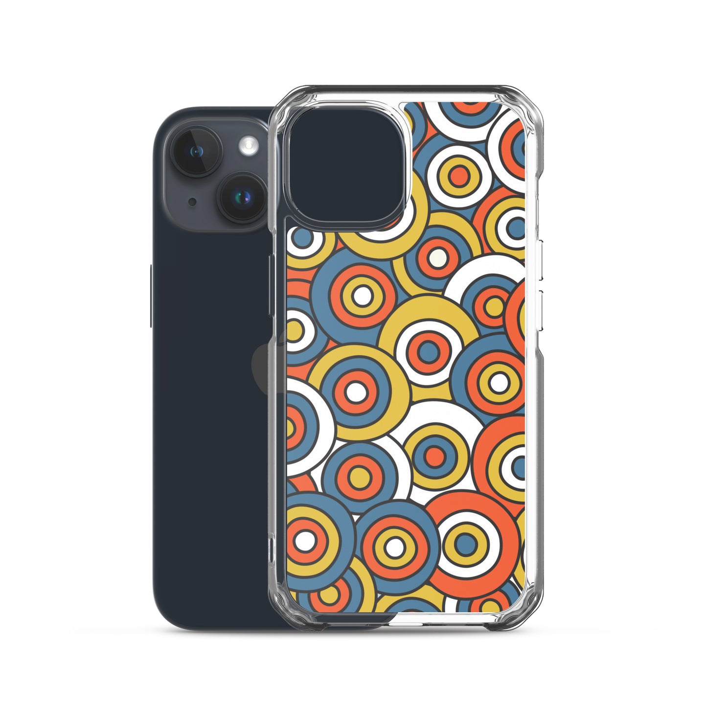 Retro Colored Circles Pattern Clear Case for iPhone®