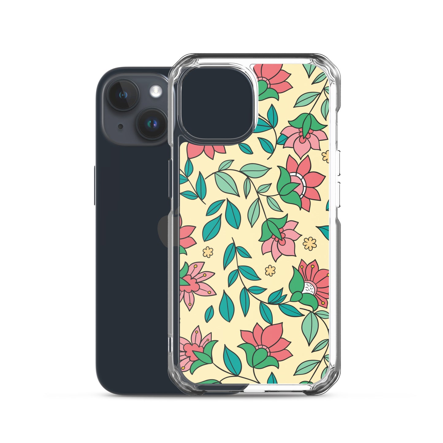 Elegant Flower And Leaves Decorative Pattern Clear Case for iPhone®