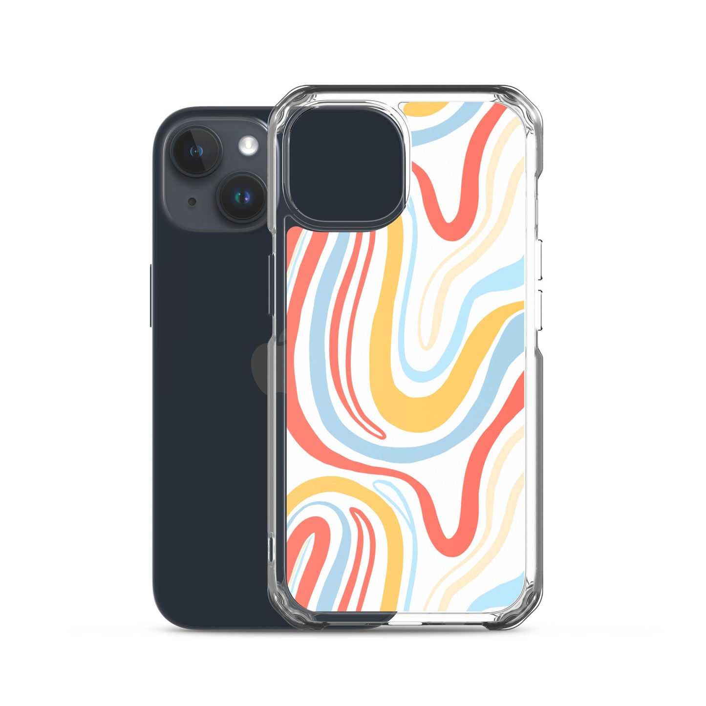 Colorful Wavy Pattern Clear Case for iPhone®