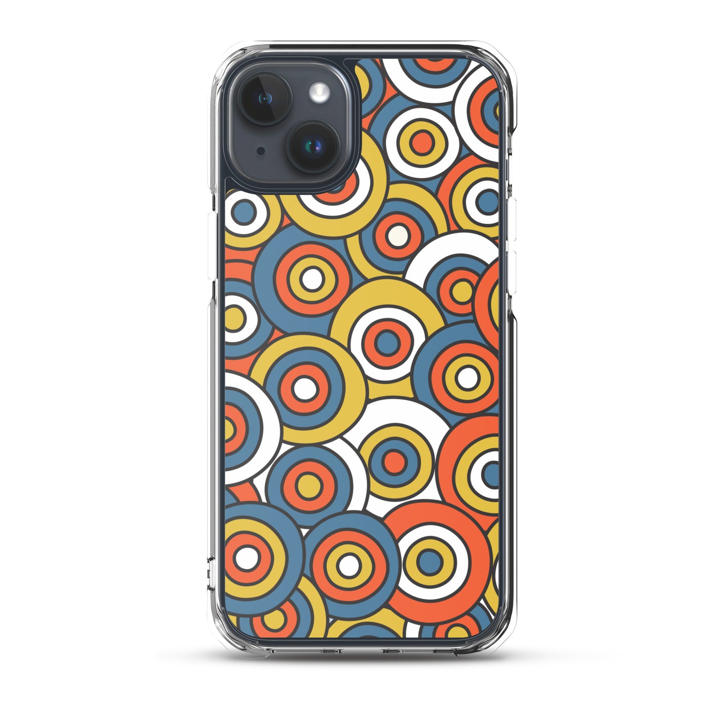 Retro Colored Circles Pattern Clear Case for iPhone®