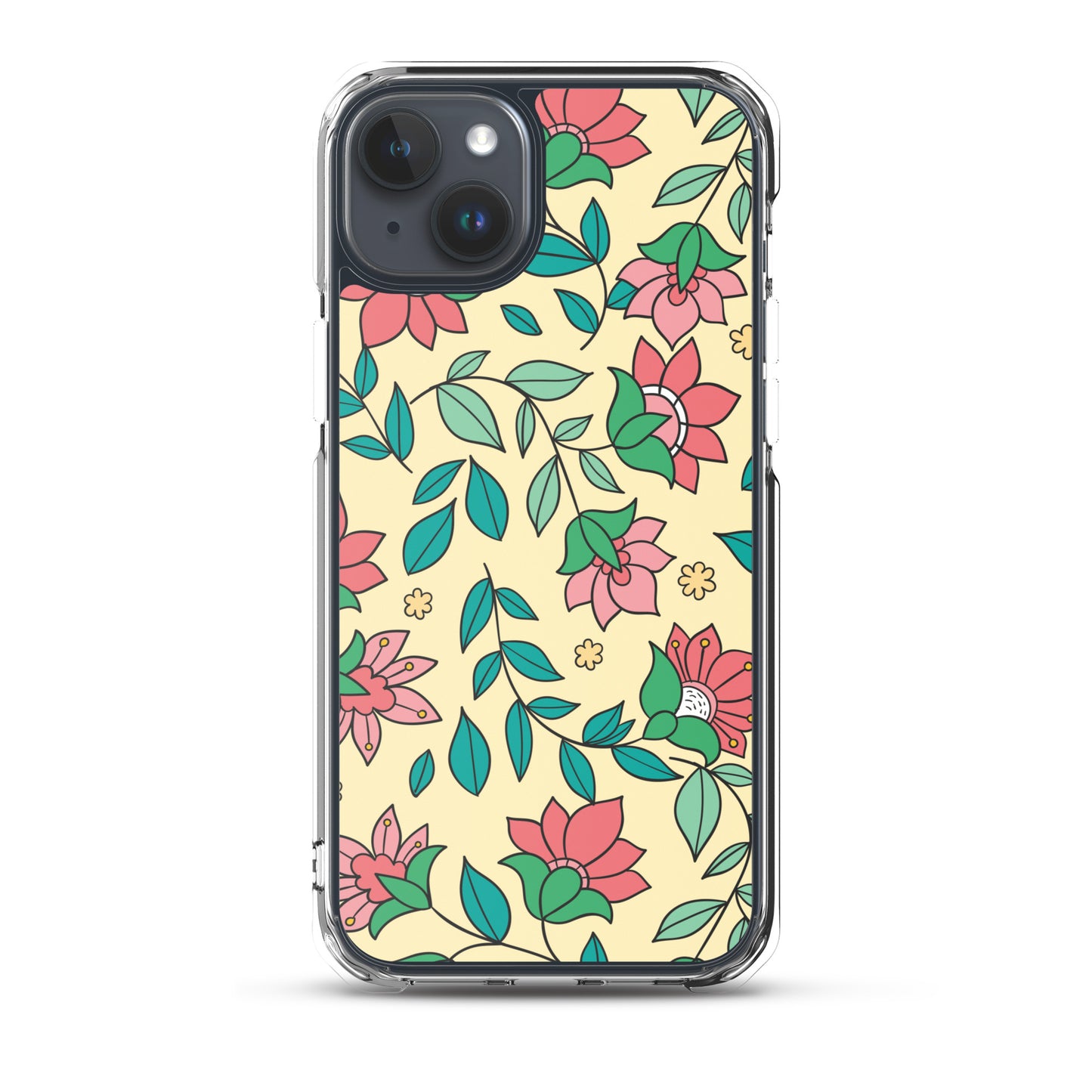 Elegant Flower And Leaves Decorative Pattern Clear Case for iPhone®