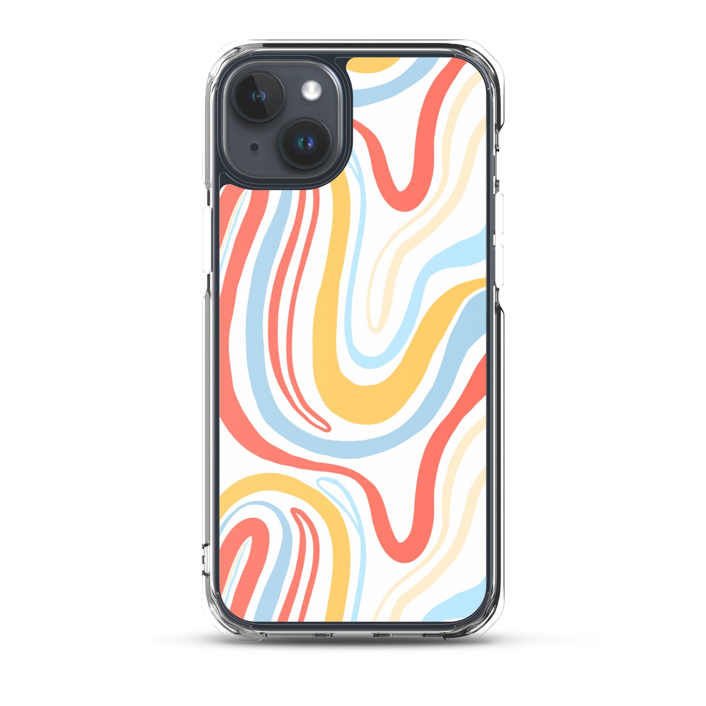 Colorful Wavy Pattern Clear Case for iPhone®