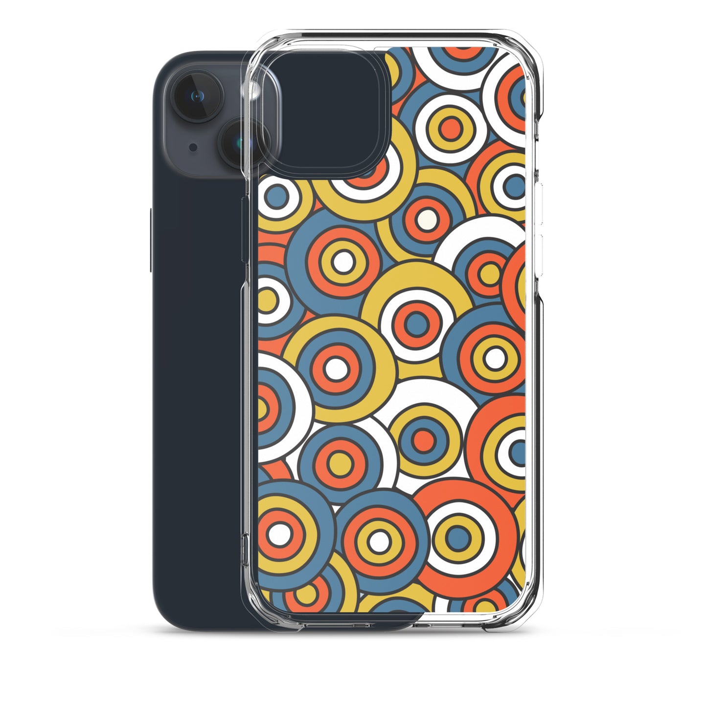 Retro Colored Circles Pattern Clear Case for iPhone®